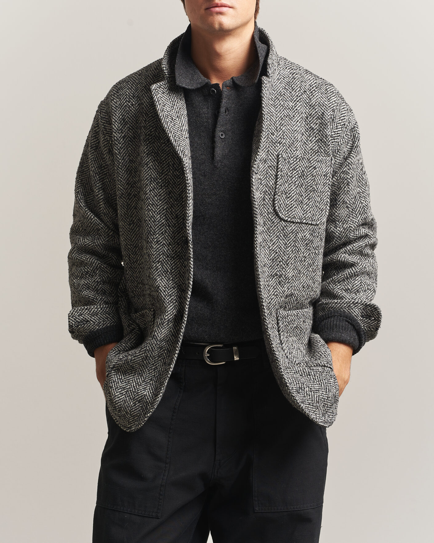 Heren | Jassen | BEAMS PLUS | Wool Herringbone Jacket Grey