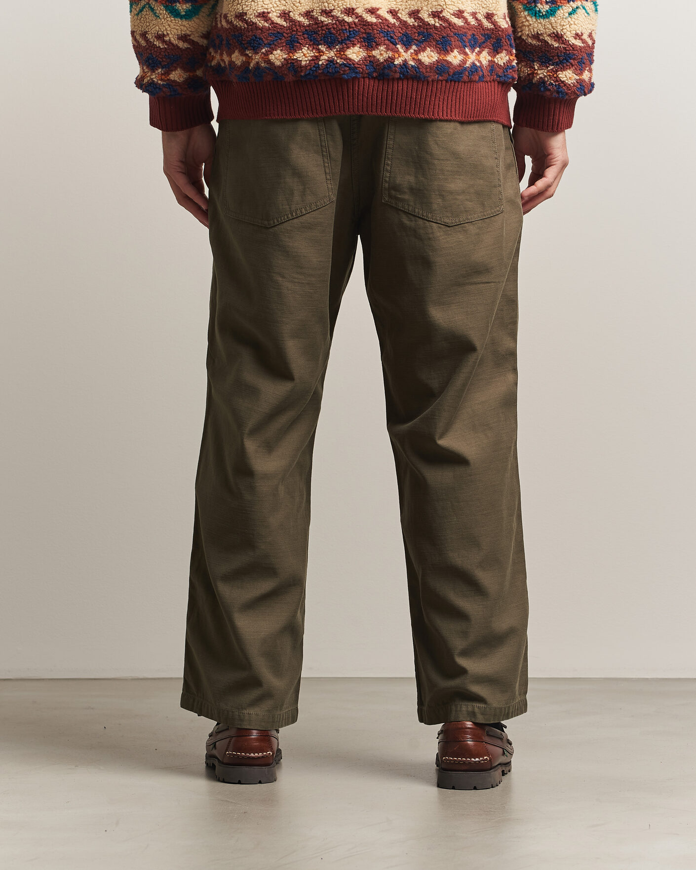 Heren | Broeken | BEAMS PLUS | MIL Utility Sateen Trousers Olive Brown