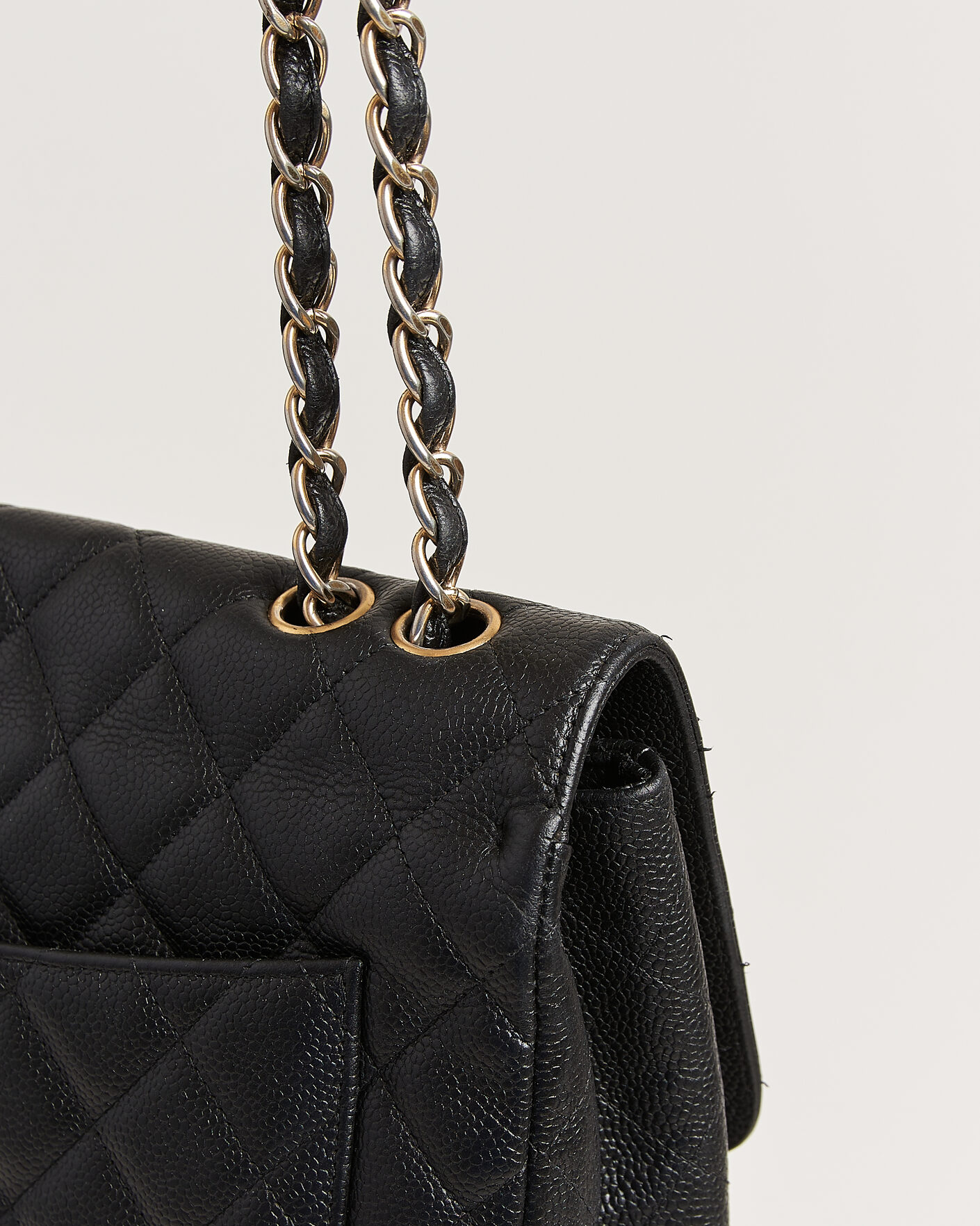 Heren | Pre-Owned & Vintage Bags | Chanel Pre-Owned | Classic Jumbo Single Flap Bag Caviar Black
