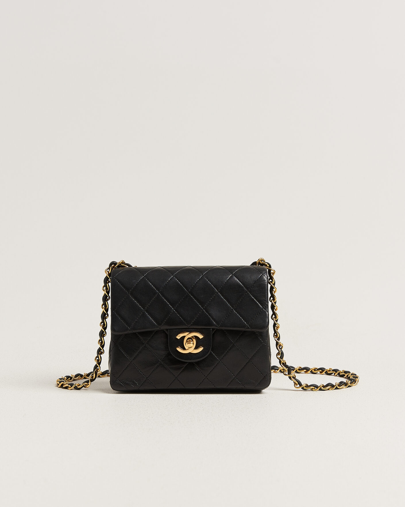 Heren | Pre-Owned & Vintage Bags | Chanel Pre-Owned | Classic Mini Square Single Flap Bag Lambskin Black