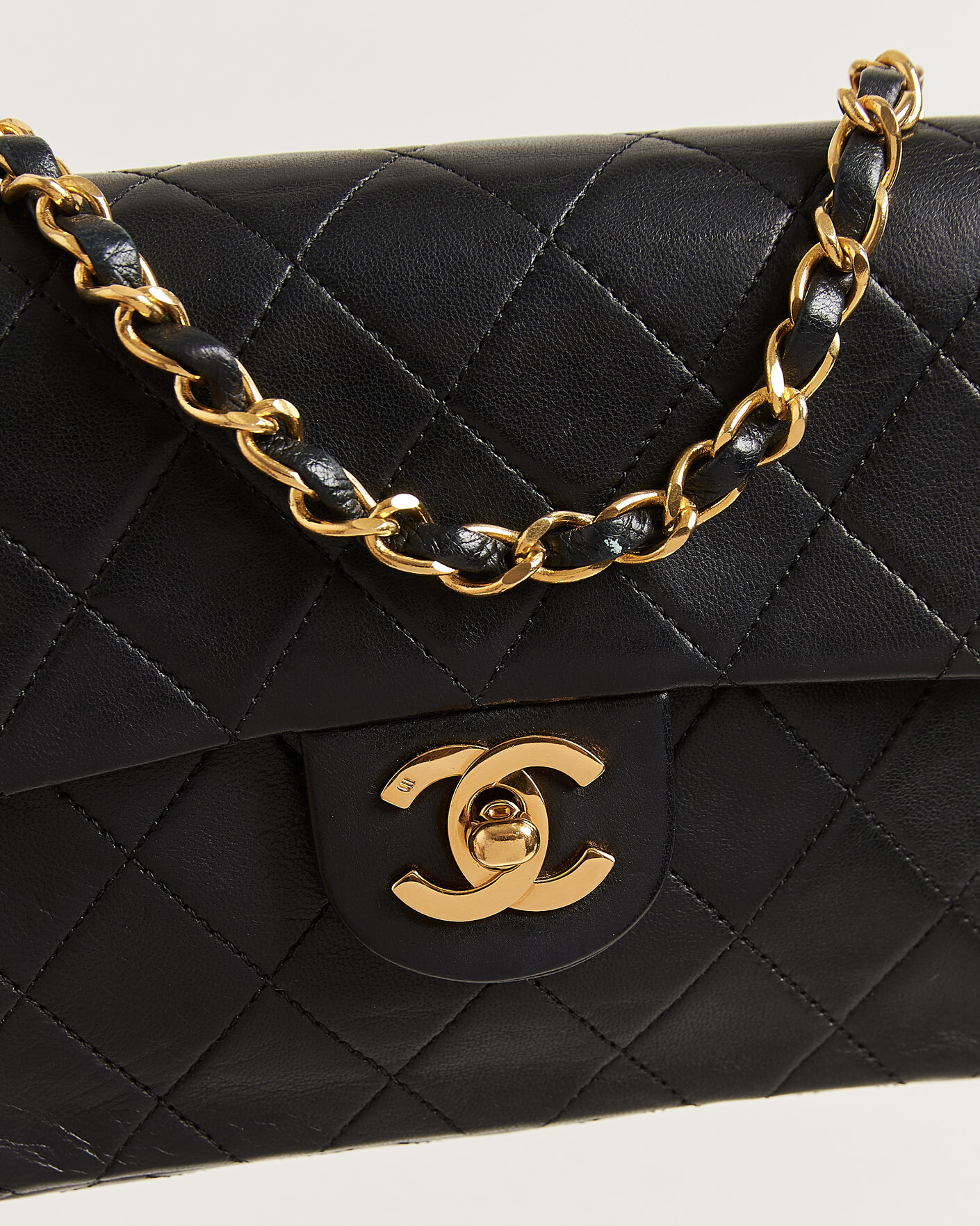 Heren | Pre-Owned & Vintage Bags | Chanel Pre-Owned | Classic Mini Square Single Flap Bag Lambskin Black