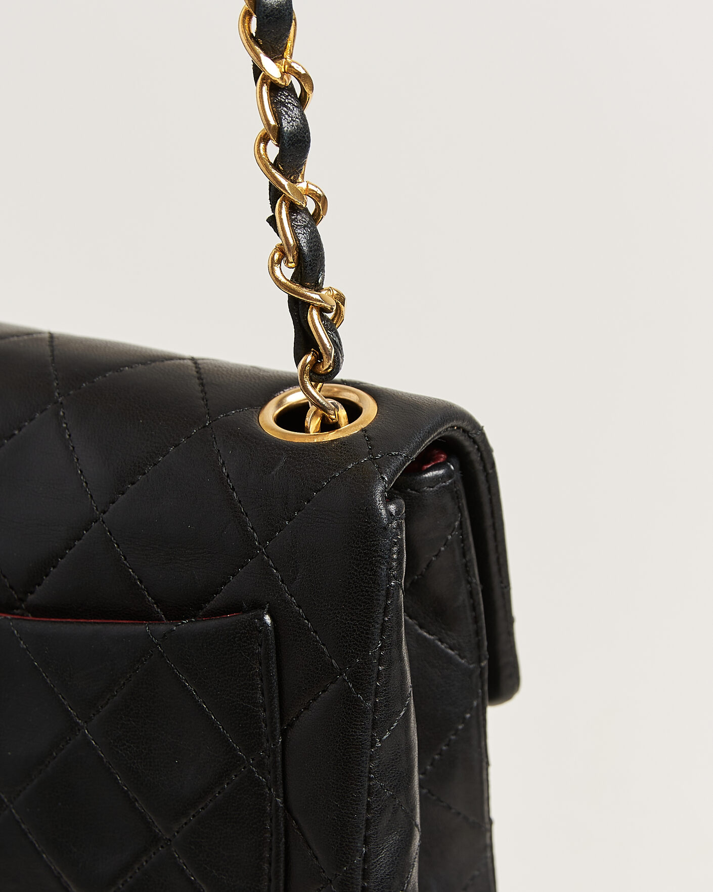Heren | Pre-Owned & Vintage Bags | Chanel Pre-Owned | Classic Mini Square Single Flap Bag Lambskin Black
