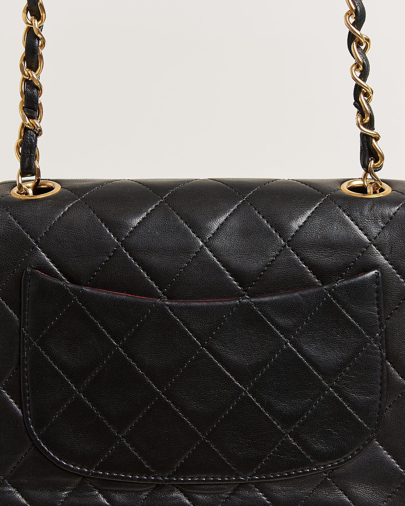 Heren | Pre-Owned & Vintage Bags | Chanel Pre-Owned | Classic Mini Square Single Flap Bag Lambskin Black