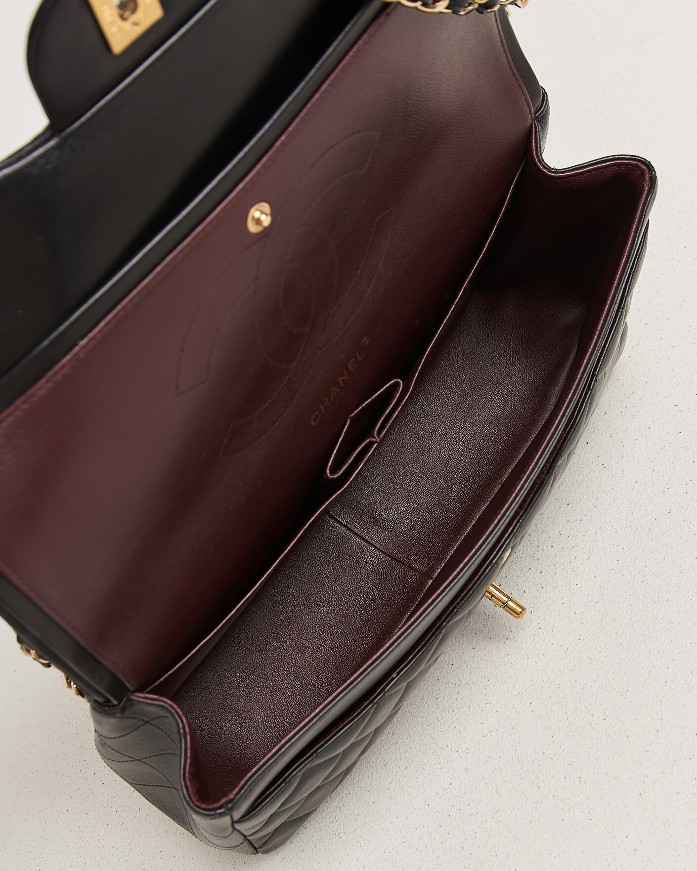 Heren | Pre-Owned & Vintage Bags | Chanel Pre-Owned | Classic Jumbo Double Flap Bag Lambskin Black