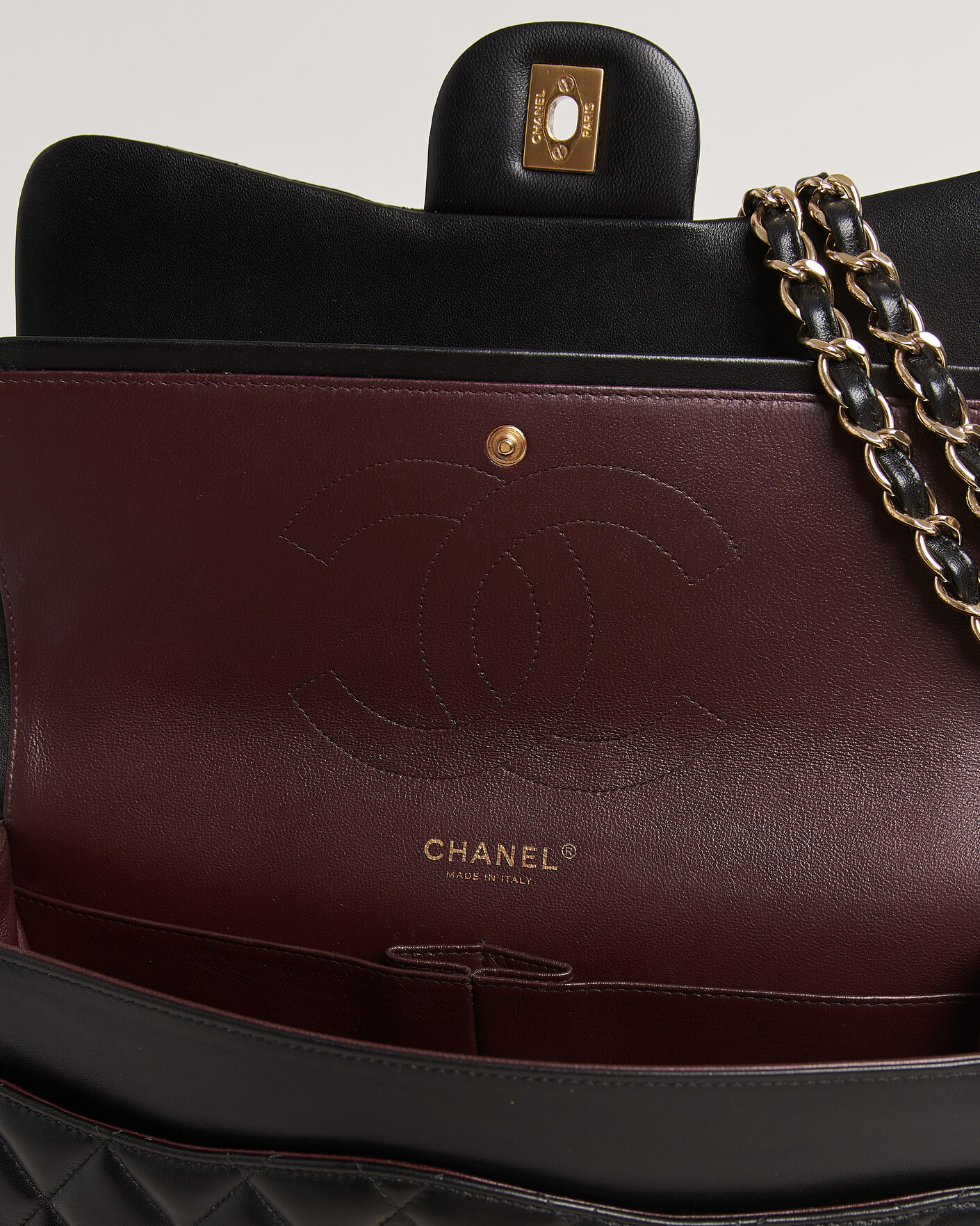 Heren | Pre-Owned & Vintage Bags | Chanel Pre-Owned | Classic Jumbo Double Flap Bag Lambskin Black