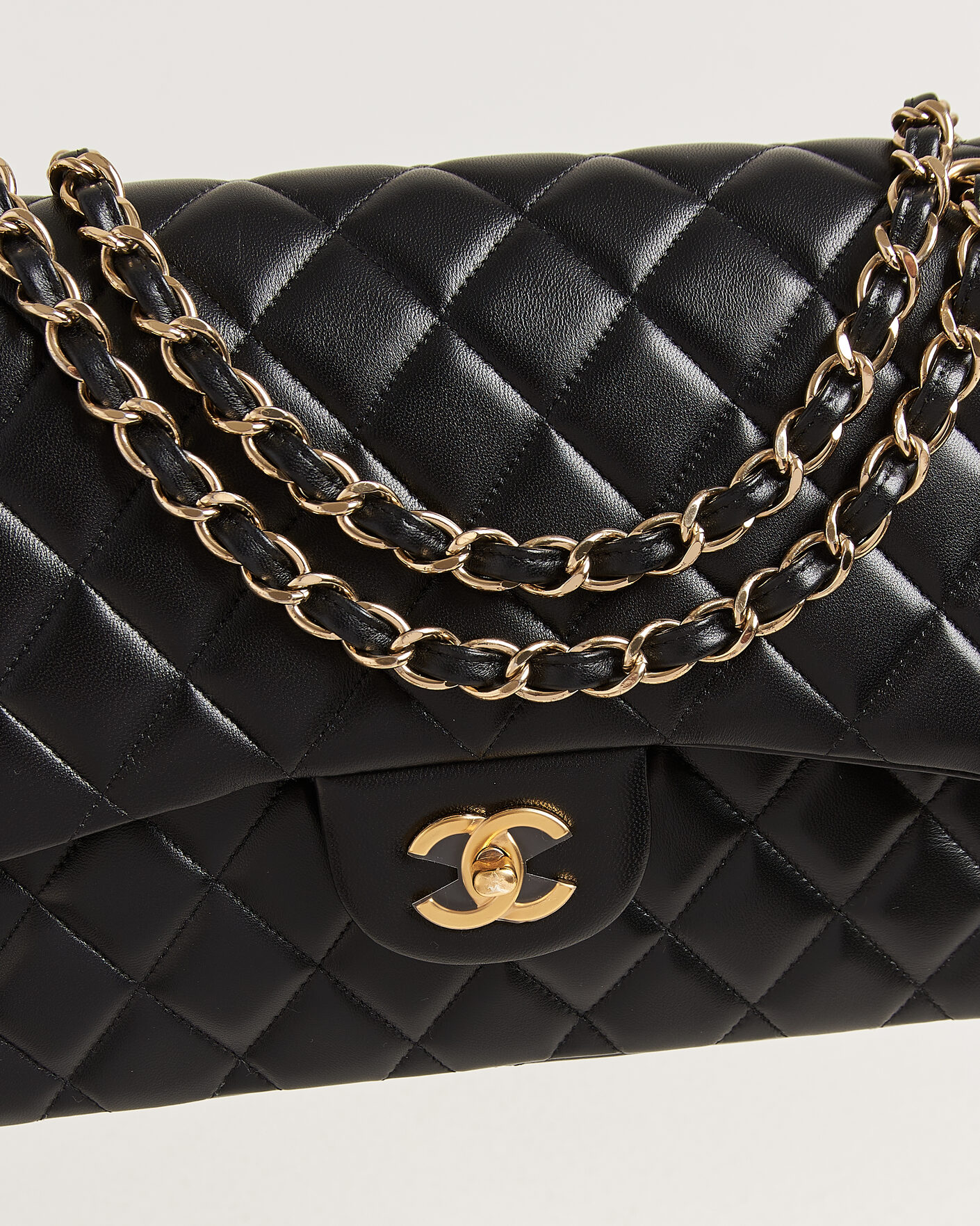 Heren | Pre-Owned & Vintage Bags | Chanel Pre-Owned | Classic Jumbo Double Flap Bag Lambskin Black
