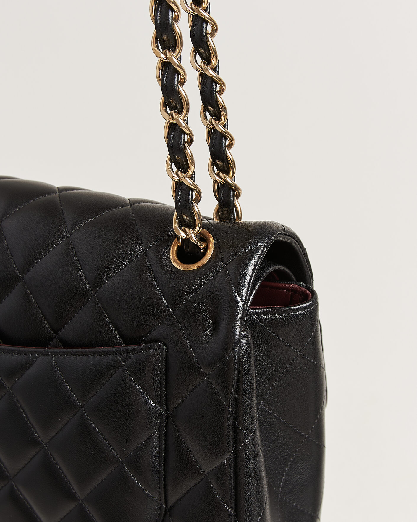 Heren | Pre-Owned & Vintage Bags | Chanel Pre-Owned | Classic Jumbo Double Flap Bag Lambskin Black