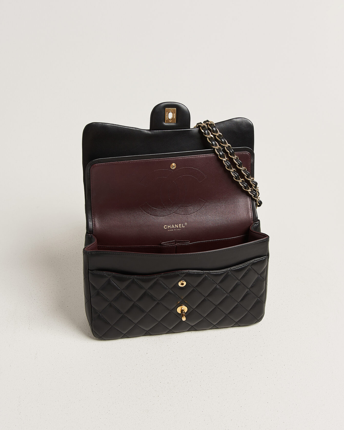 Heren | Pre-Owned & Vintage Bags | Chanel Pre-Owned | Classic Jumbo Double Flap Bag Lambskin Black