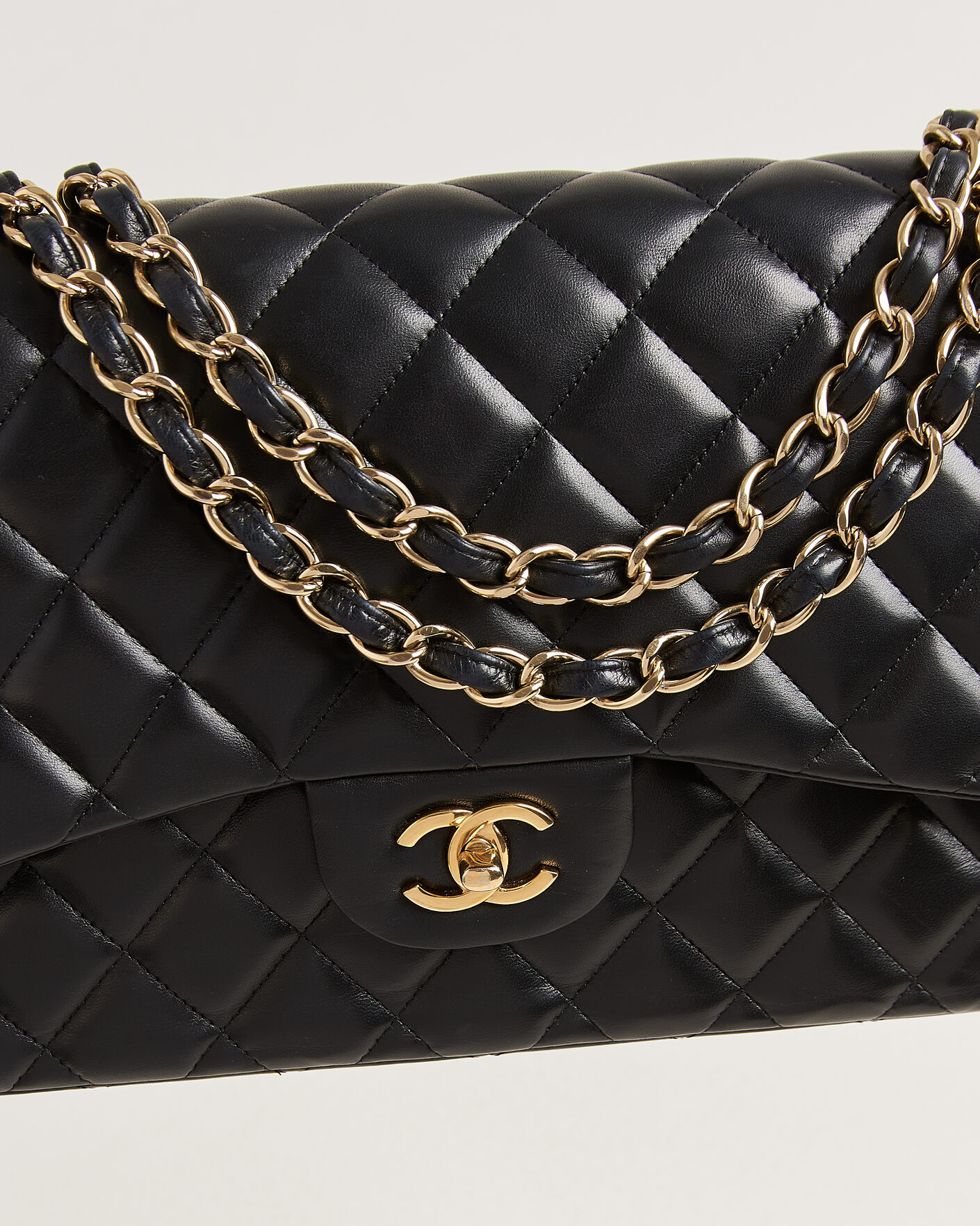 Heren | Pre-Owned & Vintage Bags | Chanel Pre-Owned | Classic Jumbo Double Flap Bag Lambskin Black
