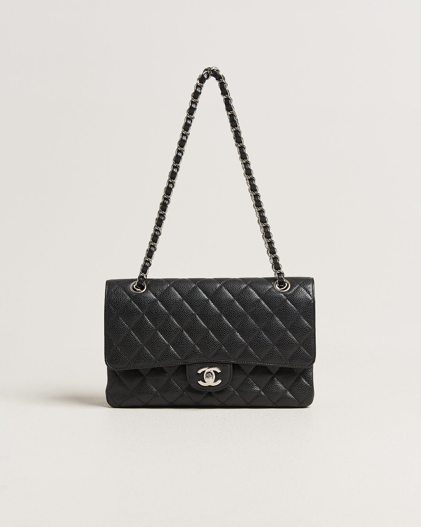 Heren | Pre-Owned & Vintage Bags | Chanel Pre-Owned | Classic Medium Single Flap Bag Caviar Black
