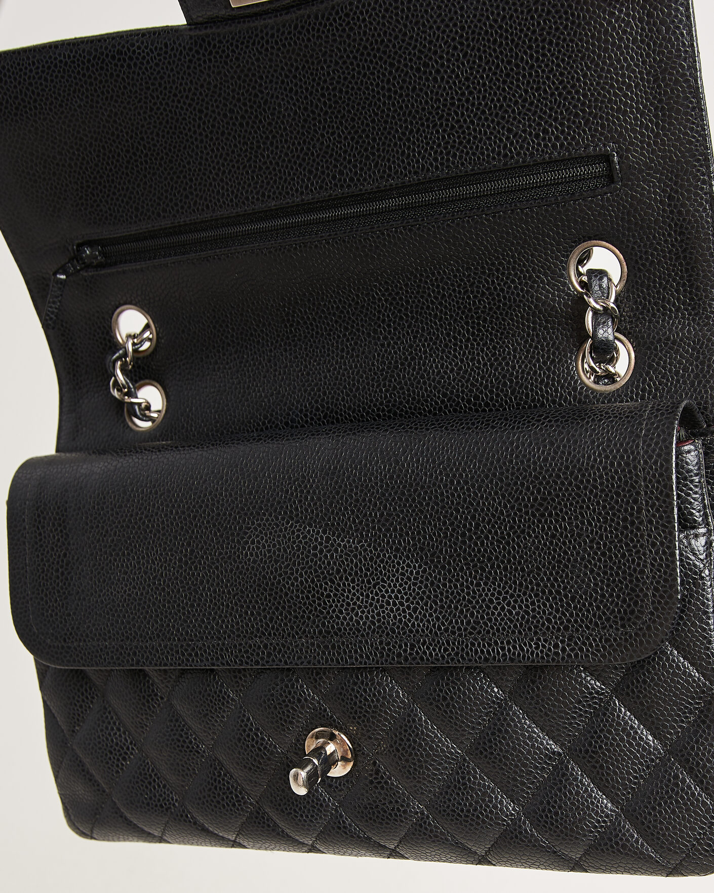 Heren | Pre-Owned & Vintage Bags | Chanel Pre-Owned | Classic Medium Single Flap Bag Caviar Black