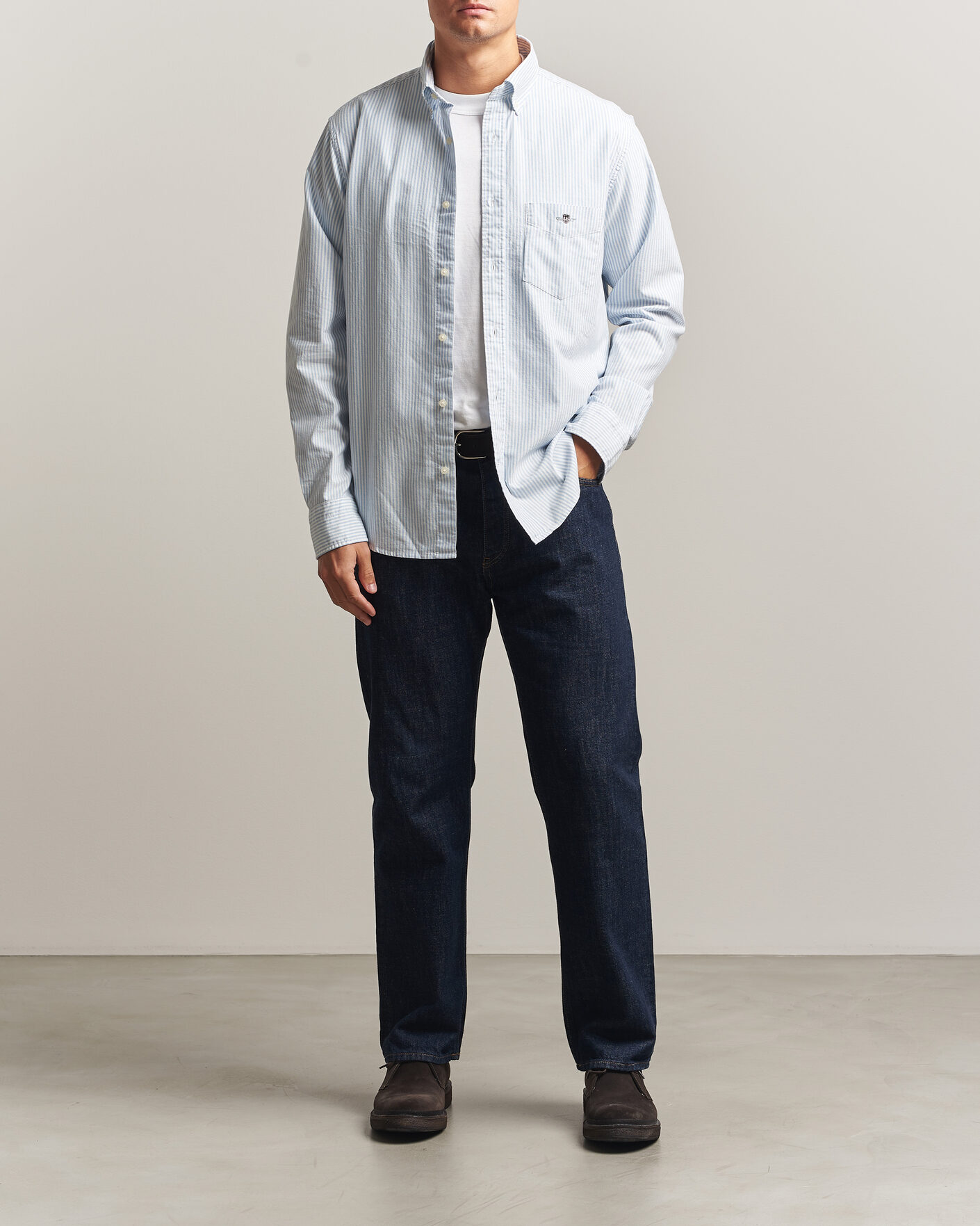 Heren | Overhemden | Gant | Regular Fit Striped Oxford Shirt College Blue