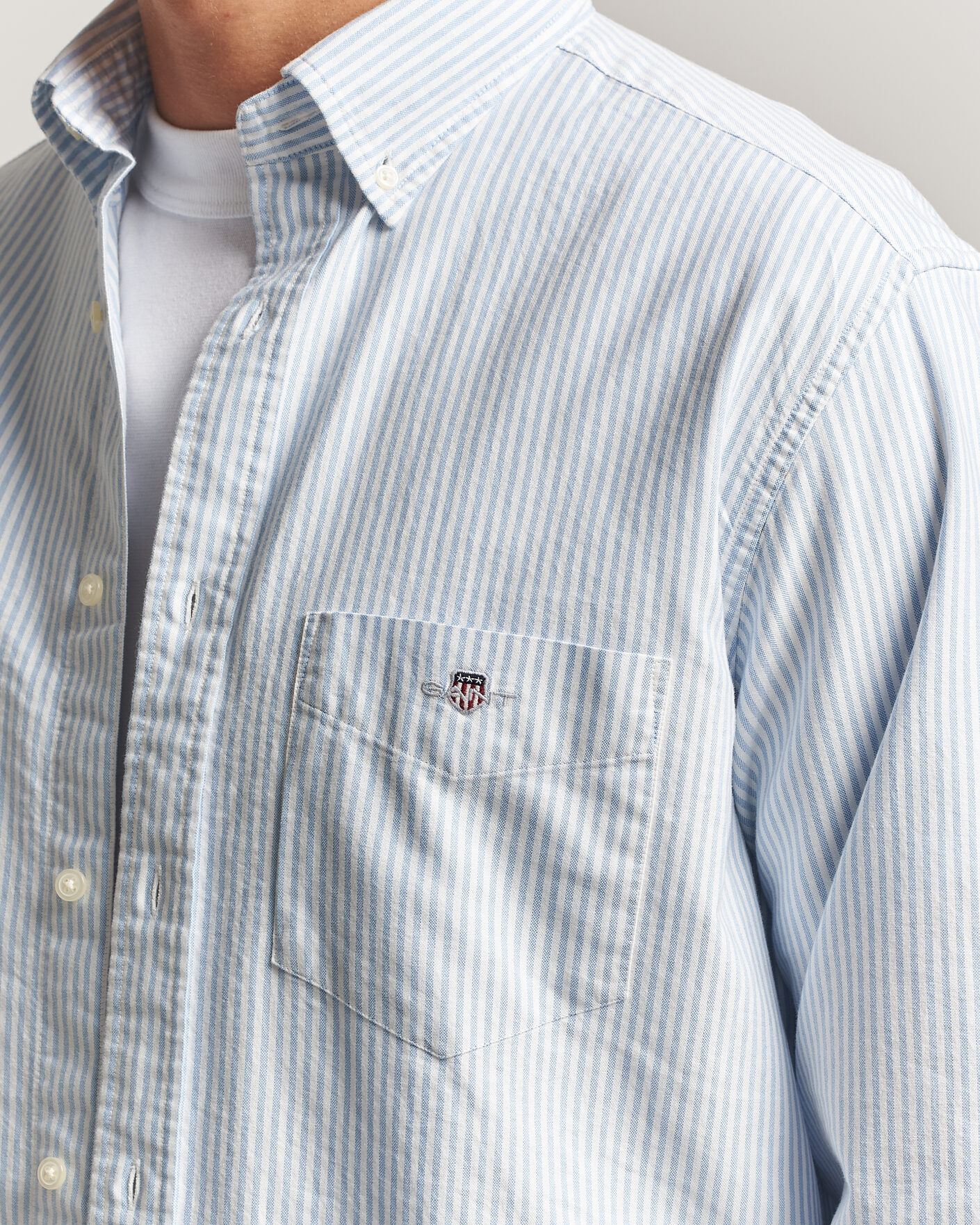 Heren | Overhemden | Gant | Regular Fit Striped Oxford Shirt College Blue