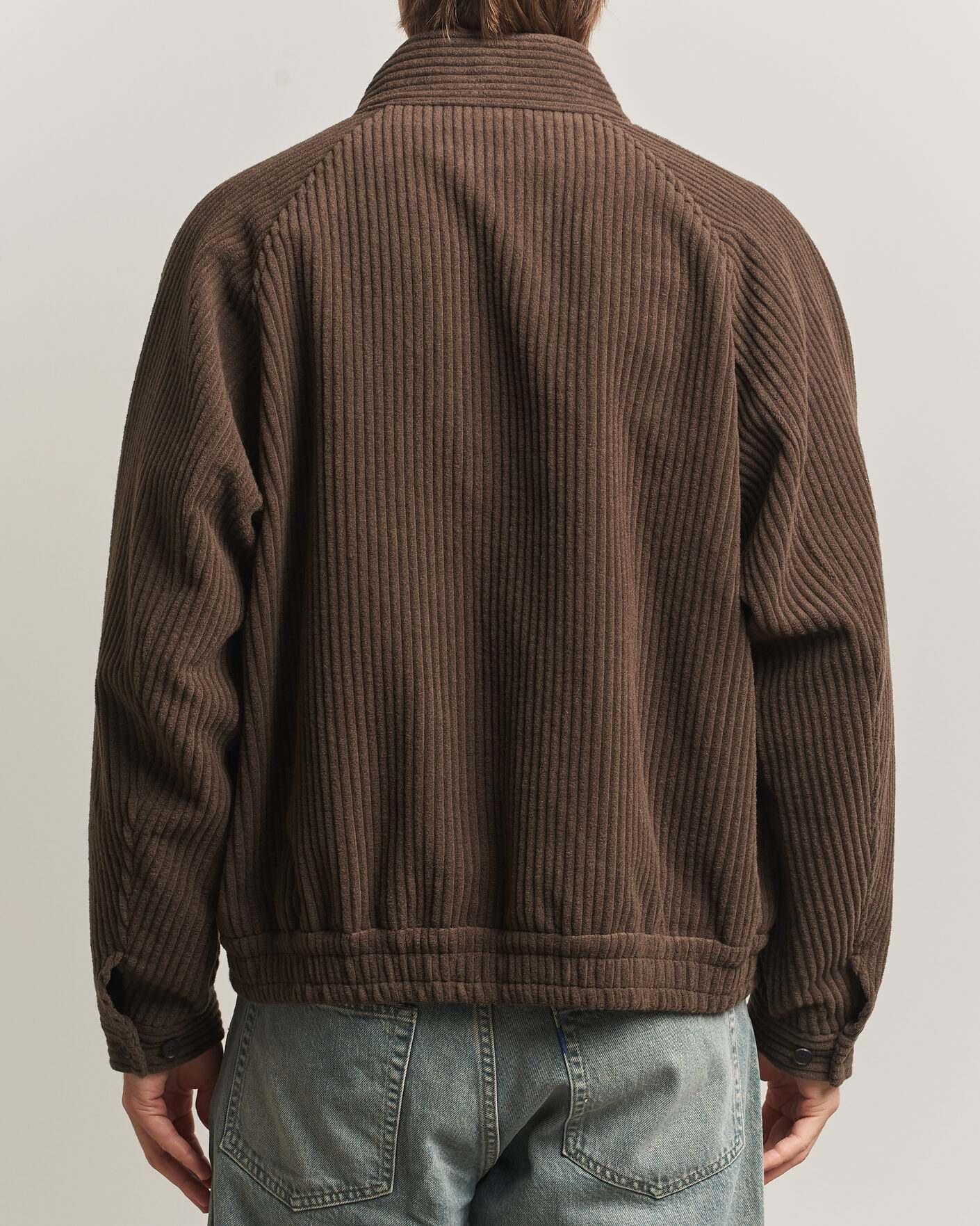 Heren | Jassen | Auralee | Wool Cashmere Corduroy Zip Jacket Smoky Brown