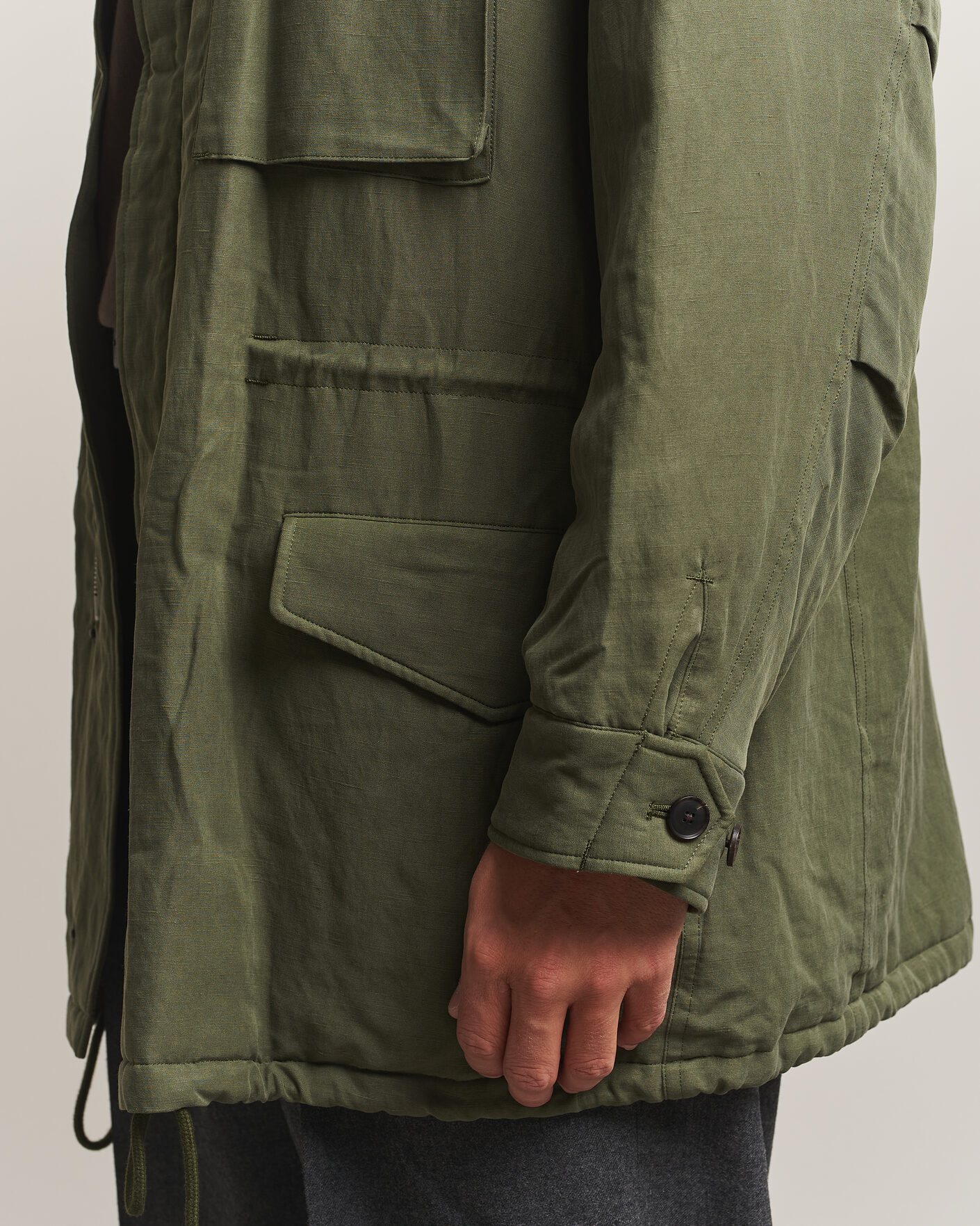 Heren | Jassen | Auralee | Brushed Padded Military Jacket Olive