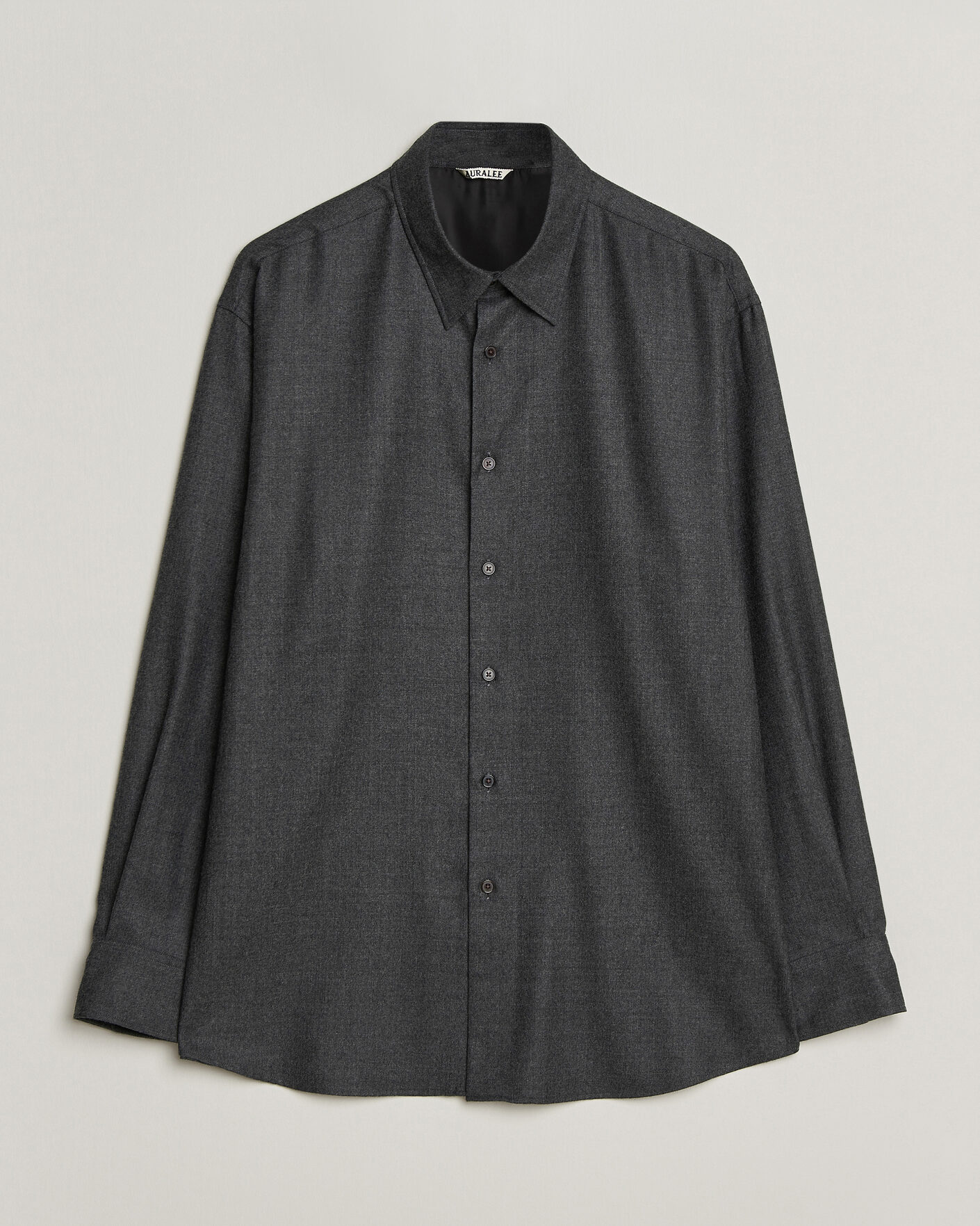 Heren | Overhemden | Auralee | Super Light Wool Shirt Charcoal