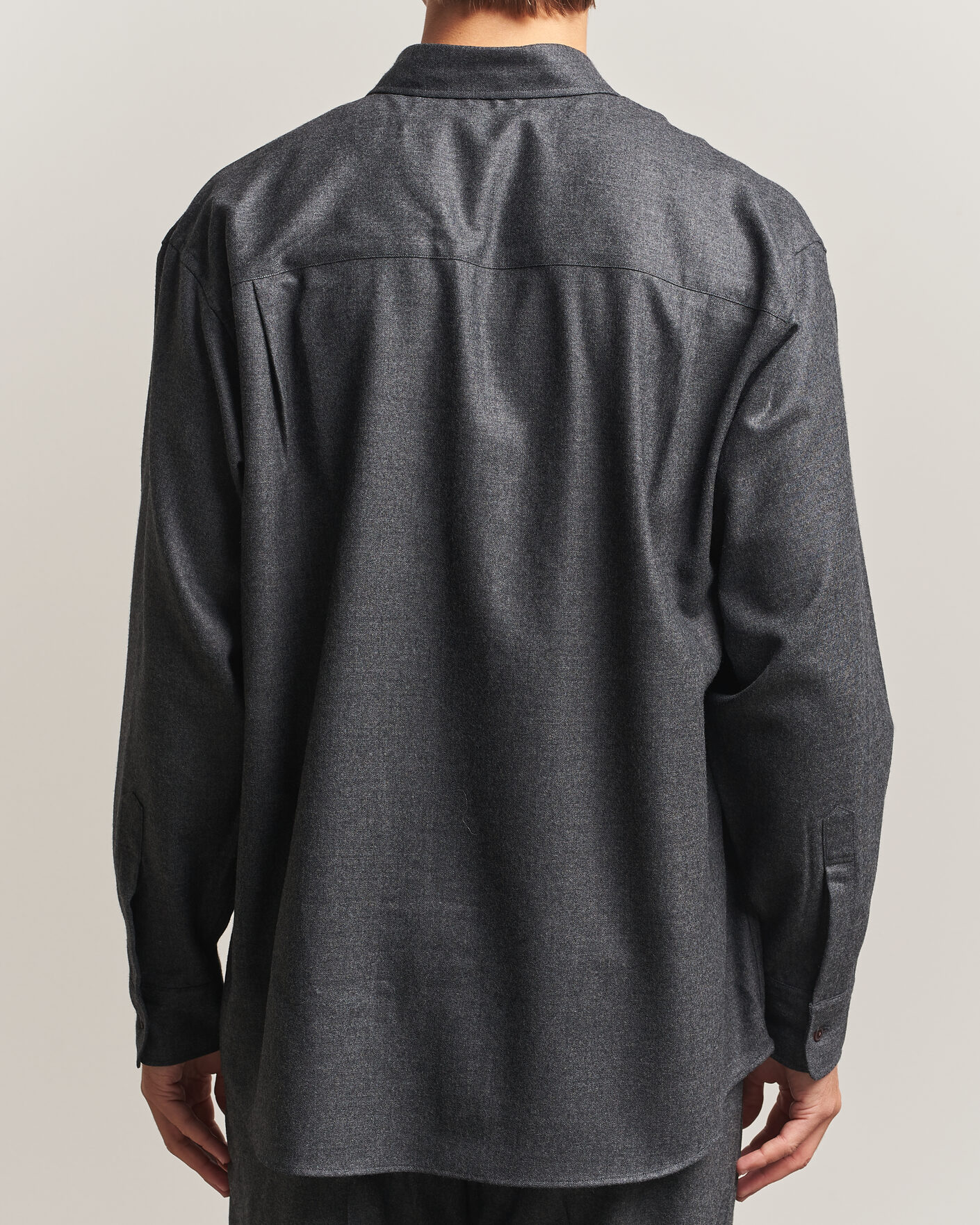 Heren | Overhemden | Auralee | Super Light Wool Shirt Charcoal