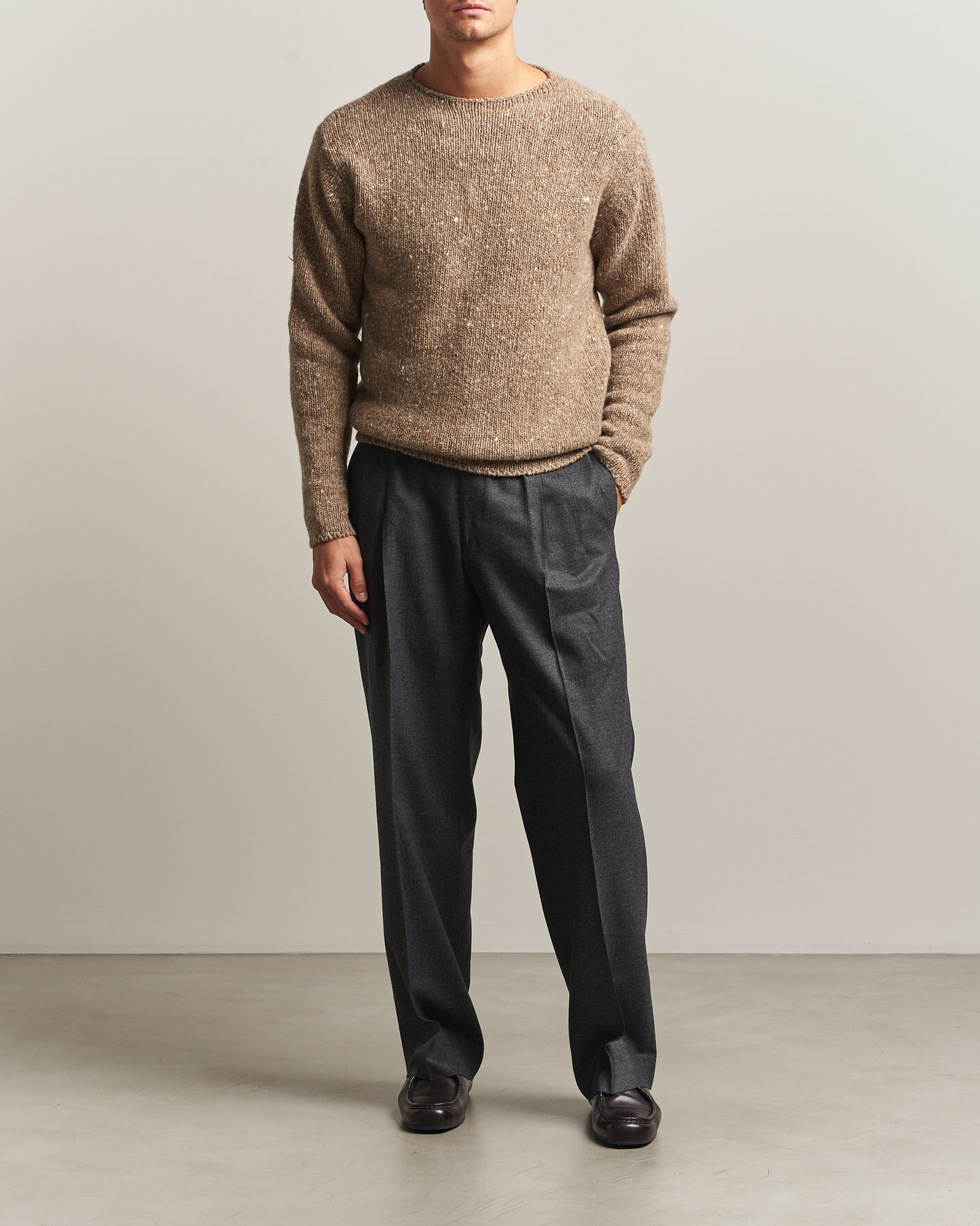 Heren | Truien | Auralee | Homespun Tweed Knit Pullover Top Brown