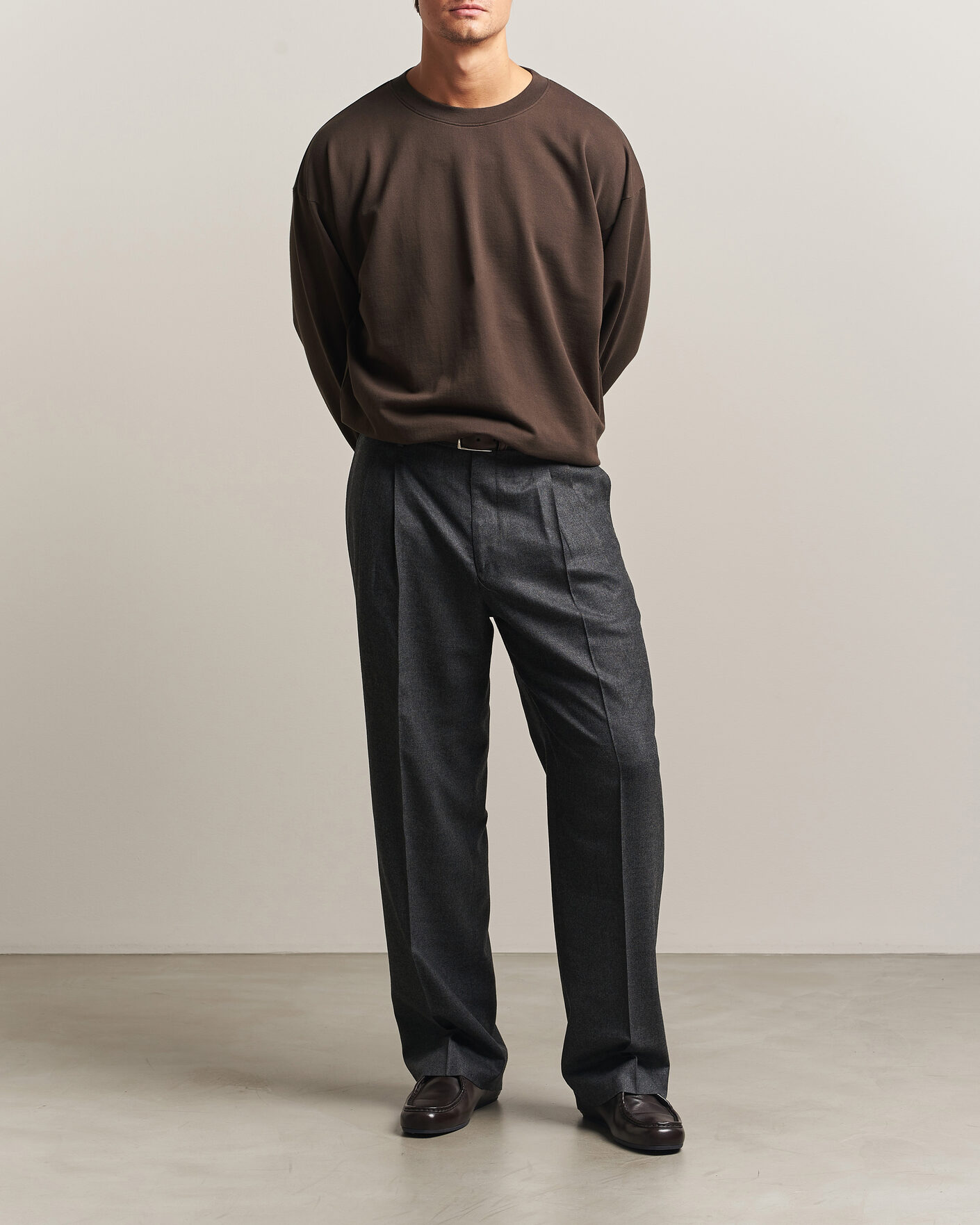 Heren | Truien | Auralee | Super High Gauge Sweat Pullover Dark Brown