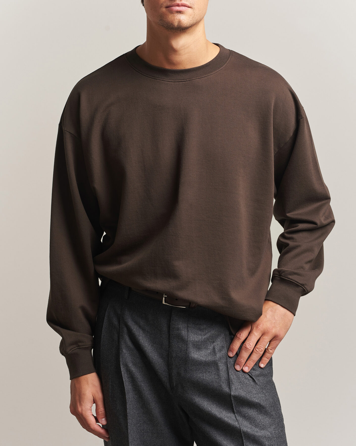 Heren | Truien | Auralee | Super High Gauge Sweat Pullover Dark Brown