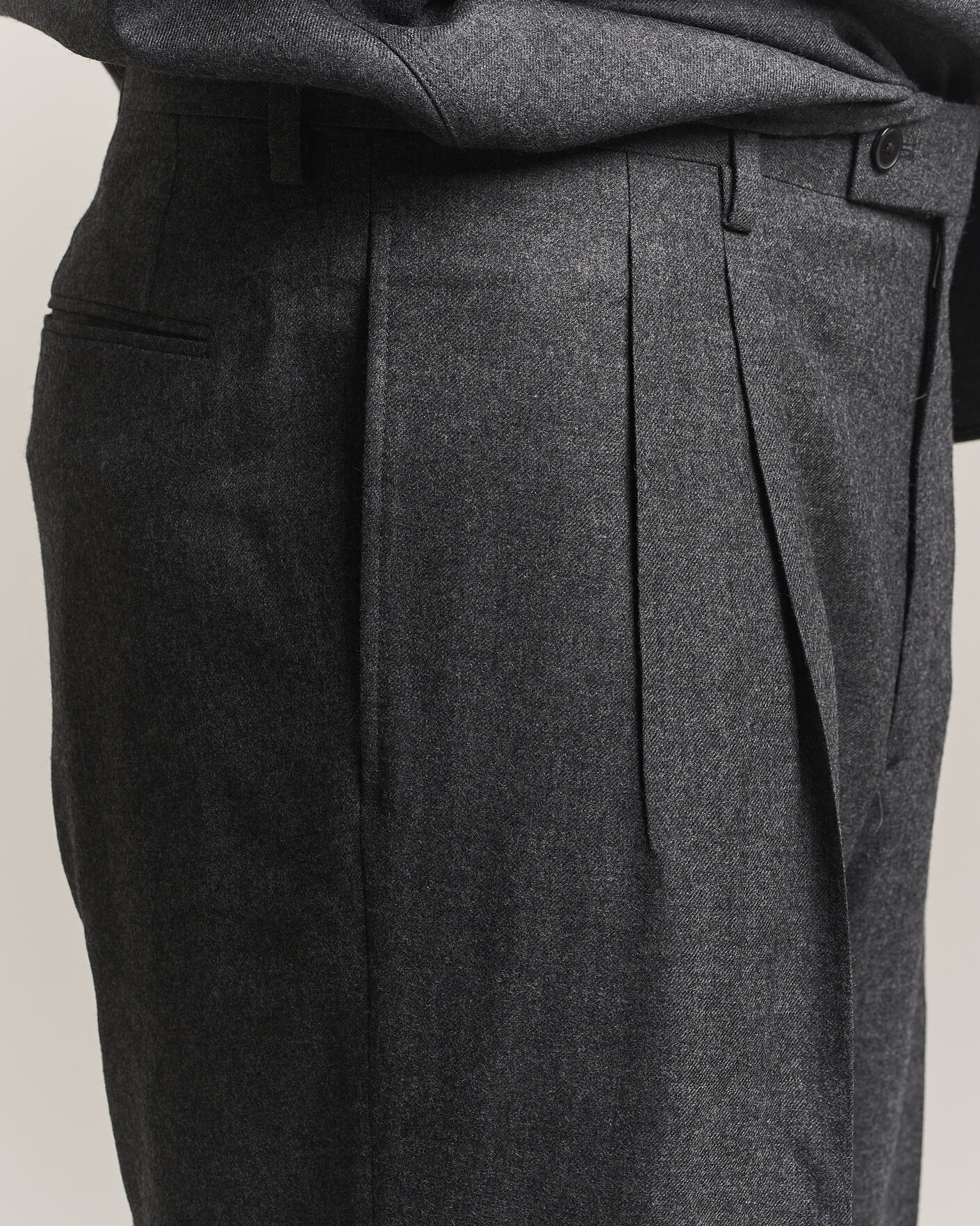 Heren | Broeken | Auralee | Super Light Wool Pants Charcoal