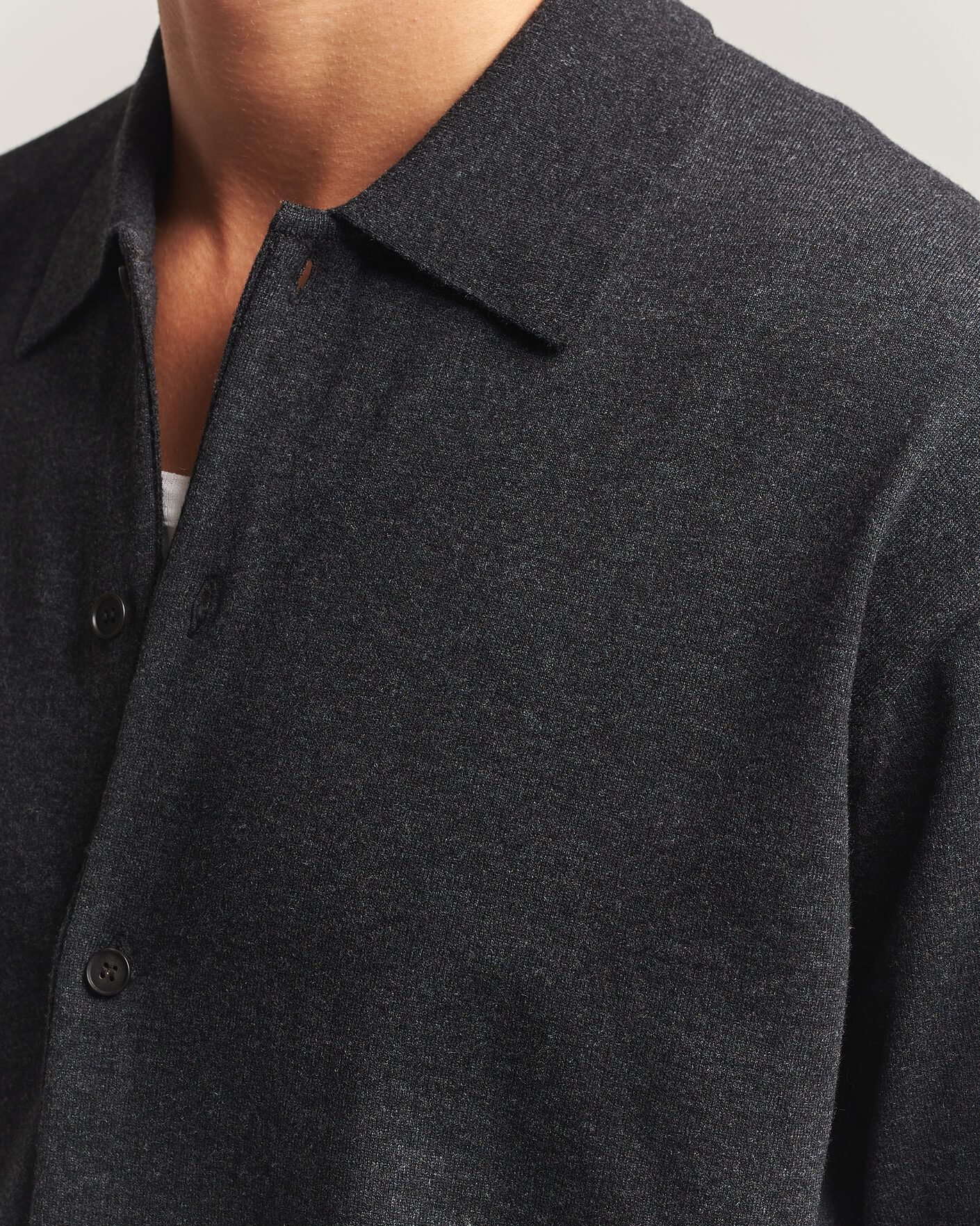 Heren | Truien | Auralee | High Twist Wool Knit Shirt Cardigan Charcoal