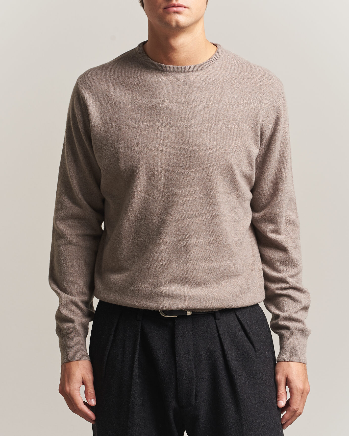 Heren | Truien | Morgano | Wool/Cashmere Crewneck Walnut