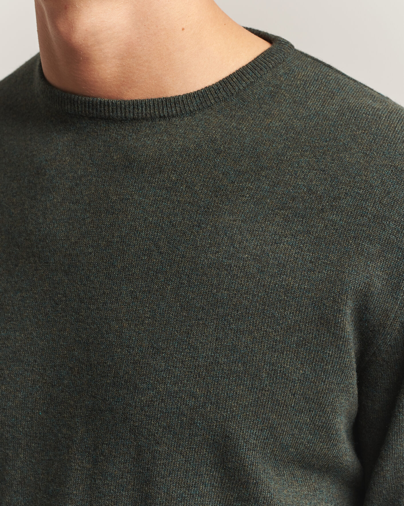 Heren | Truien | Morgano | Wool/Cashmere Crewneck Dark Green