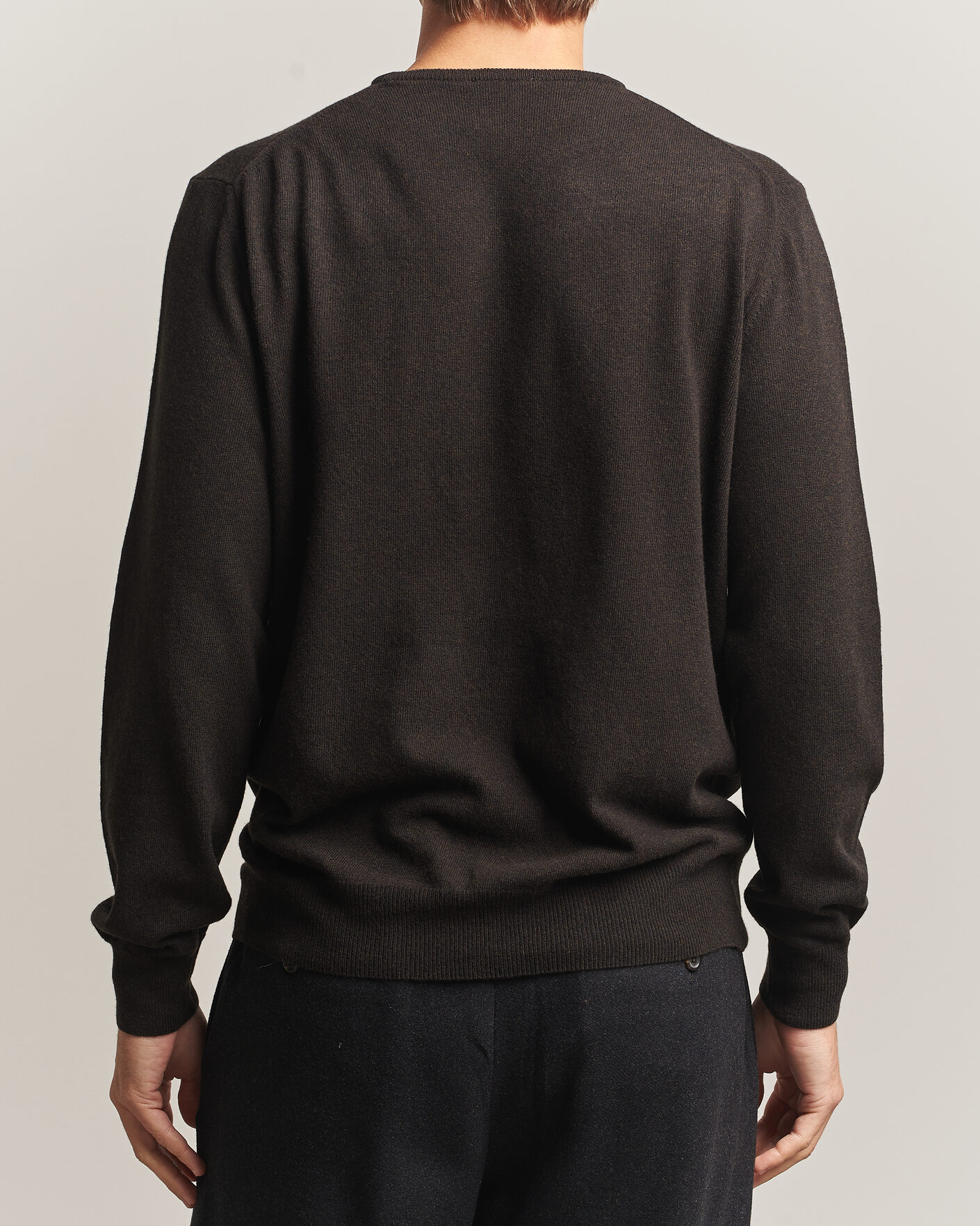 Heren | Truien | Morgano | Wool/Cashmere Crewneck Dark Brown