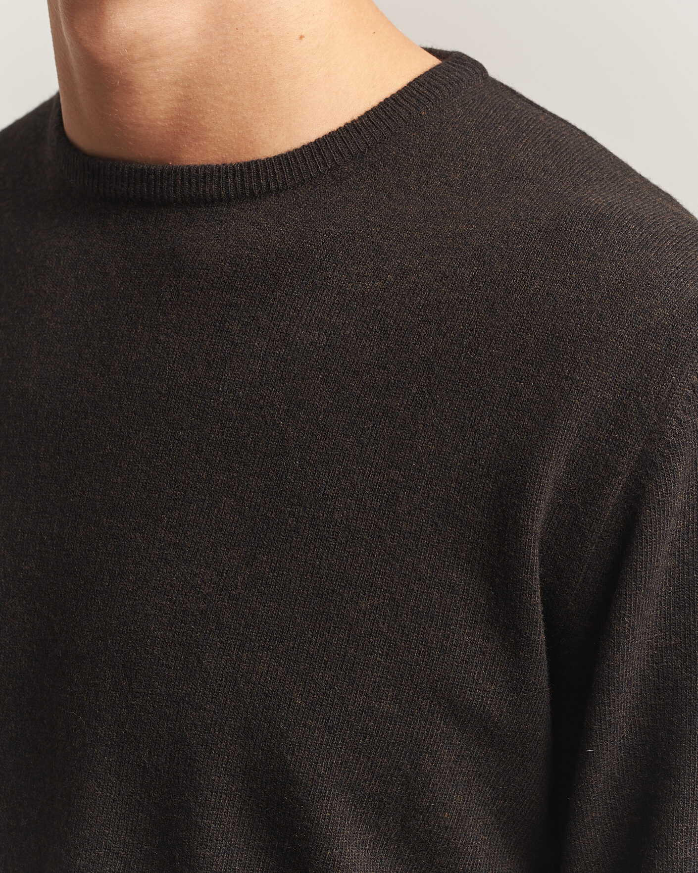 Heren | Truien | Morgano | Wool/Cashmere Crewneck Dark Brown