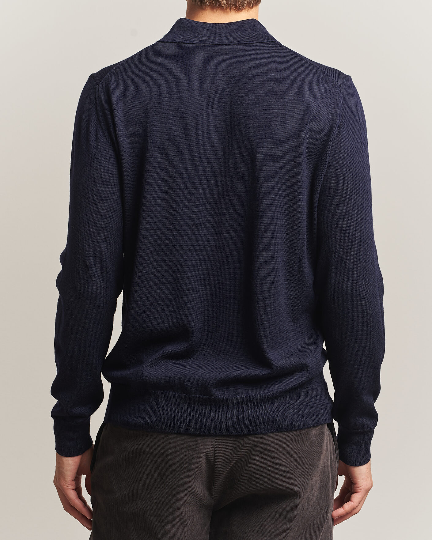 Heren | Truien | Morgano | Extra Fine Merino Wool Polo Navy