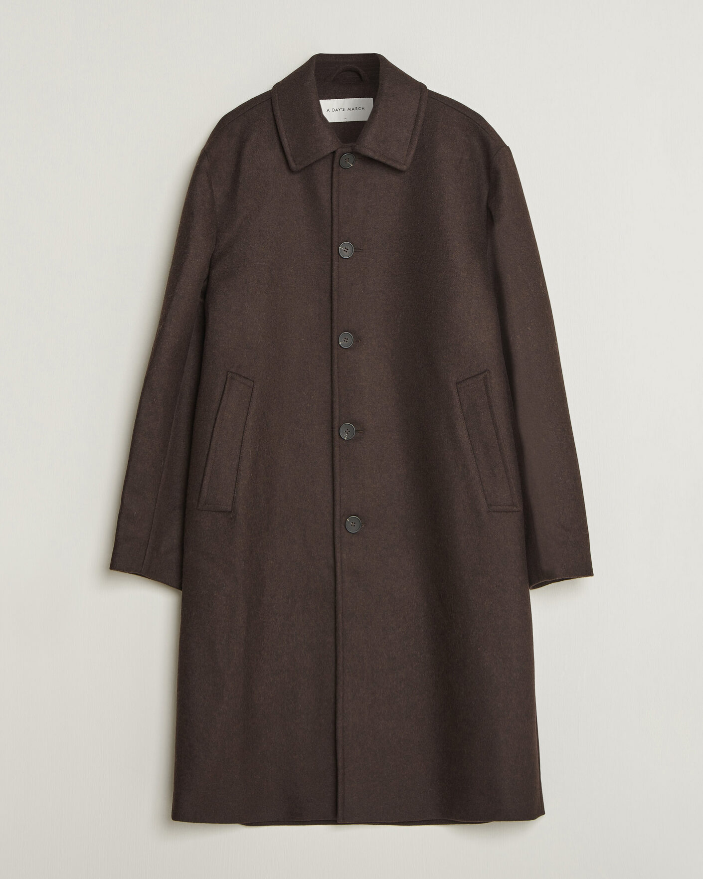Heren | Jassen | A Day's March | Shamrock Wool Car Coat Dark Brown