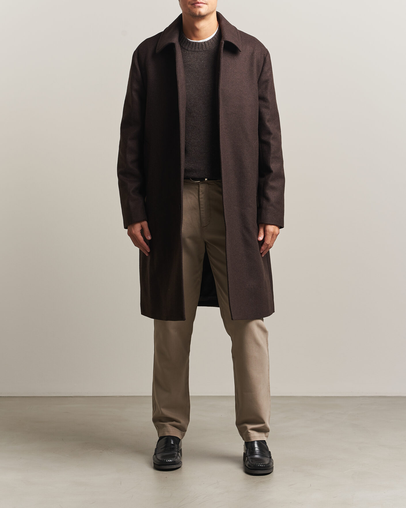 Heren | Jassen | A Day's March | Shamrock Wool Car Coat Dark Brown