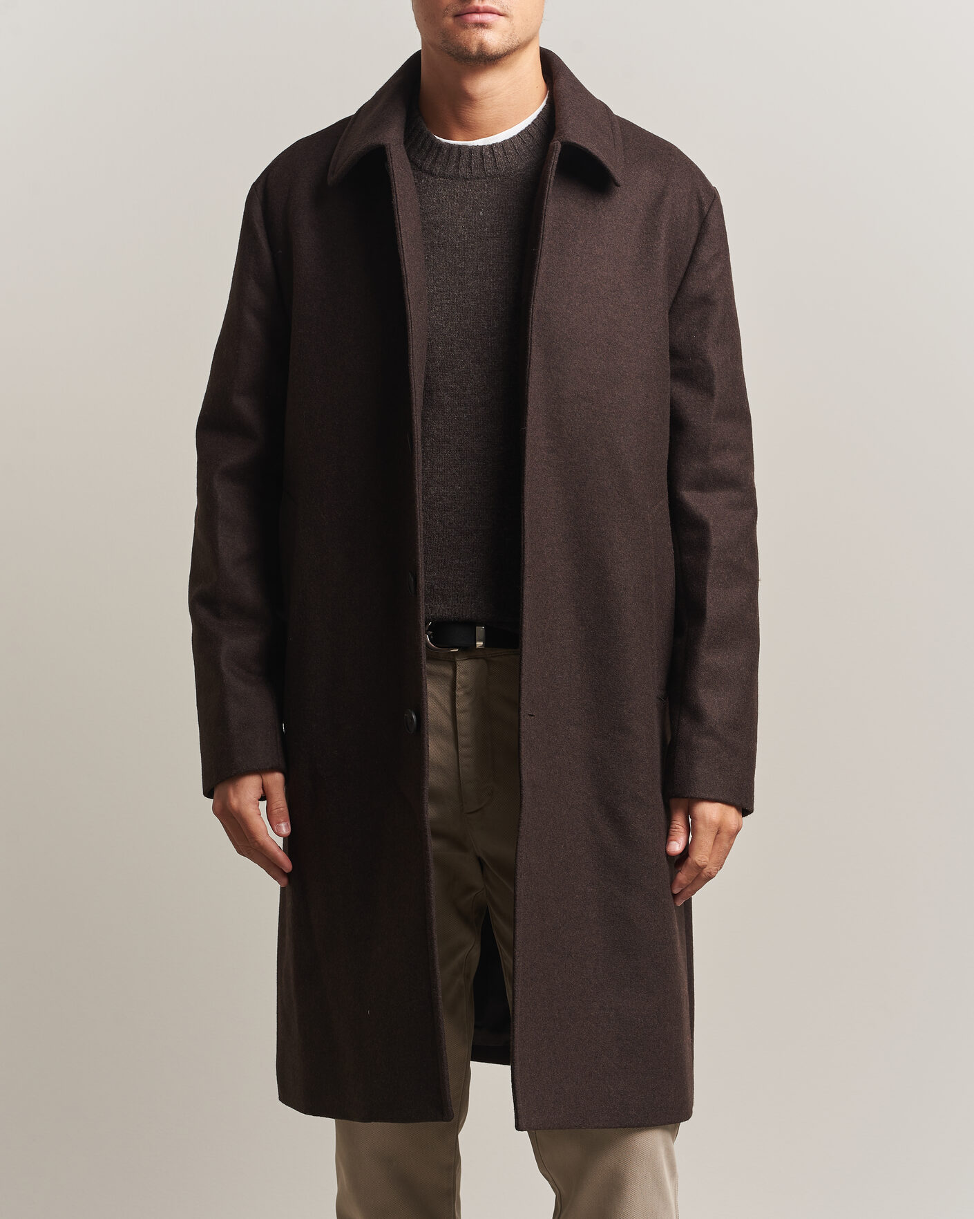 Heren | Jassen | A Day's March | Shamrock Wool Car Coat Dark Brown