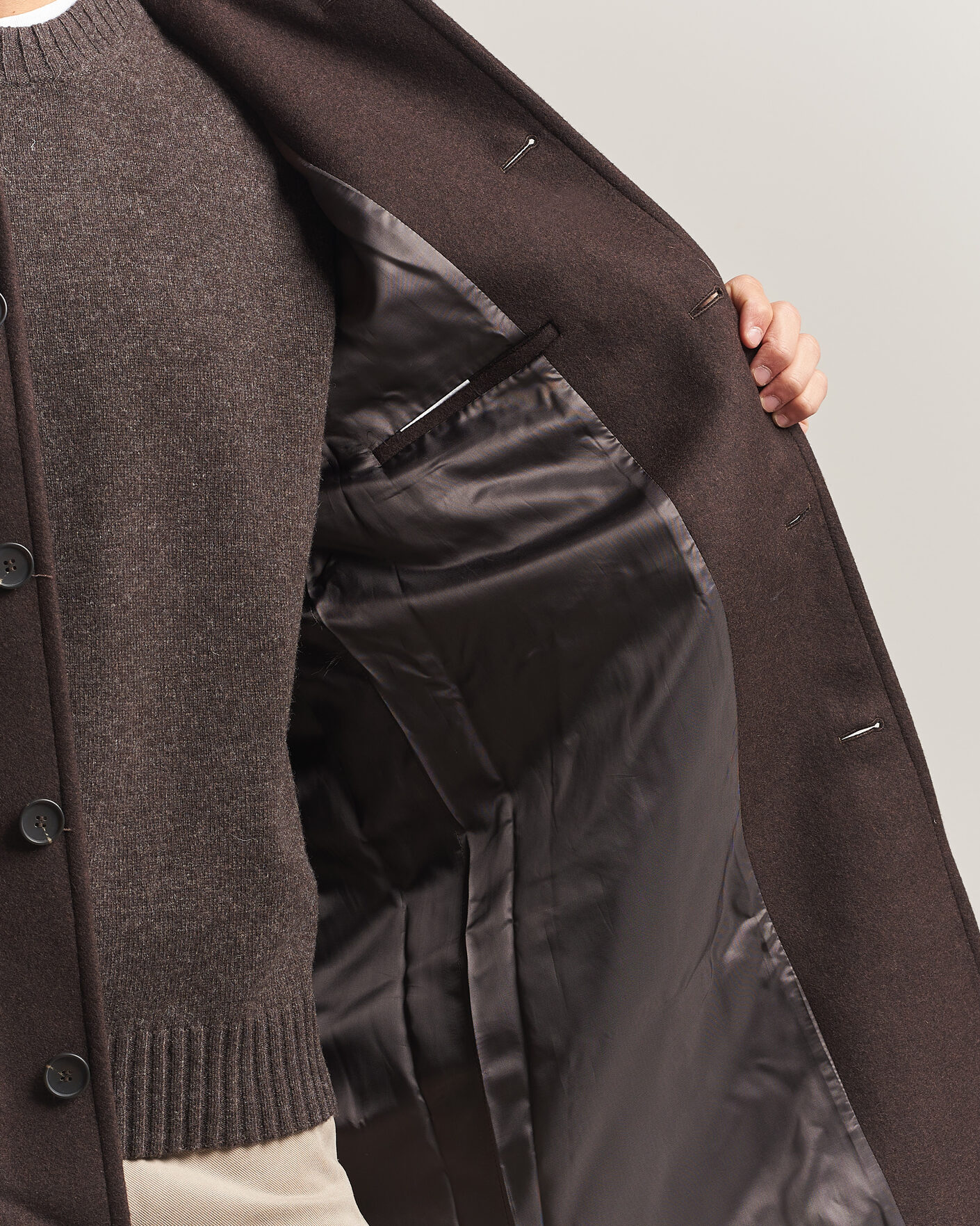 Heren | Jassen | A Day's March | Shamrock Wool Car Coat Dark Brown