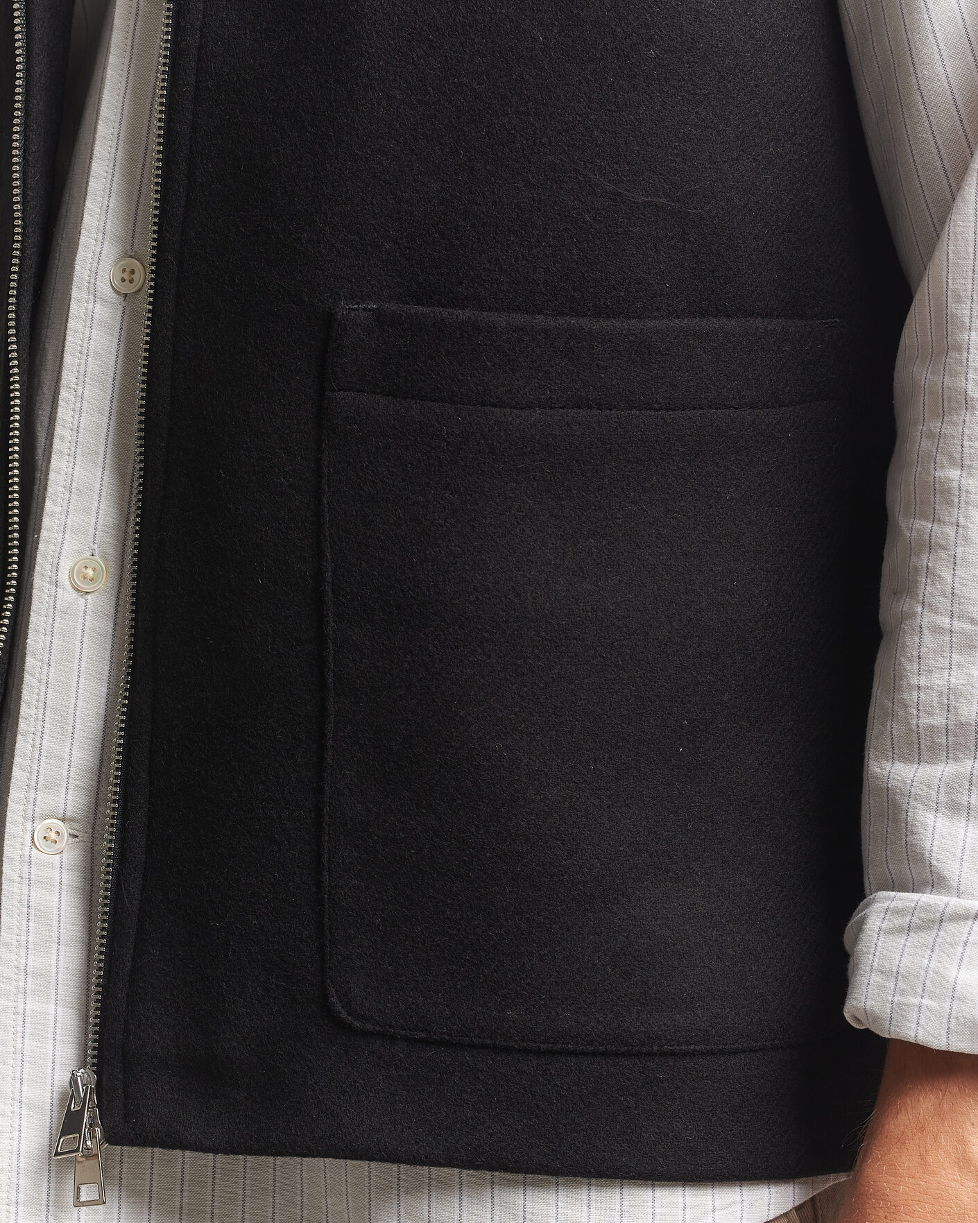 Heren | Gilets | A Day's March | Canora Lined Wool Vest Black