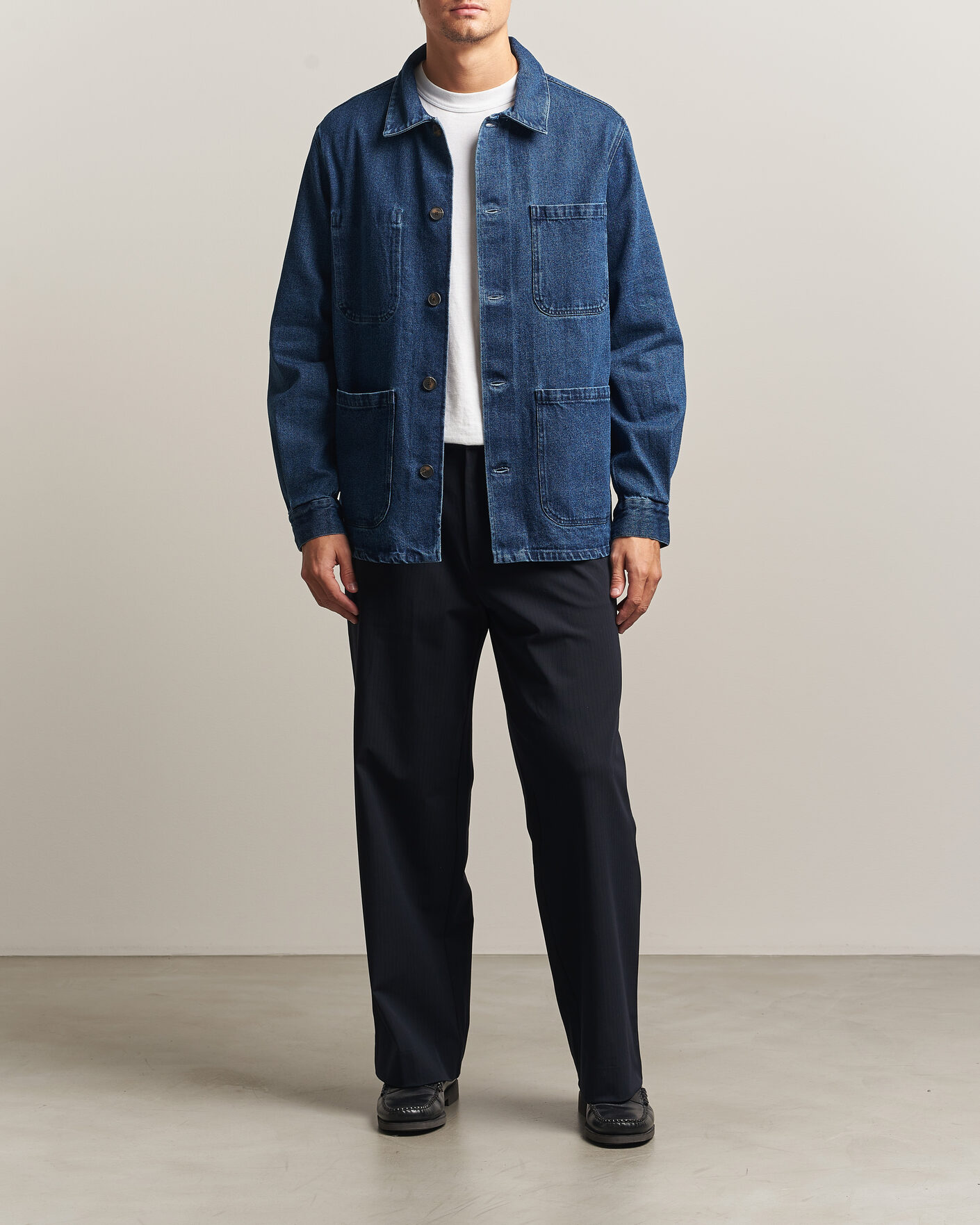 Heren | Overhemden | A Day's March | Algot Denim Overshirt Dark Blue Wash