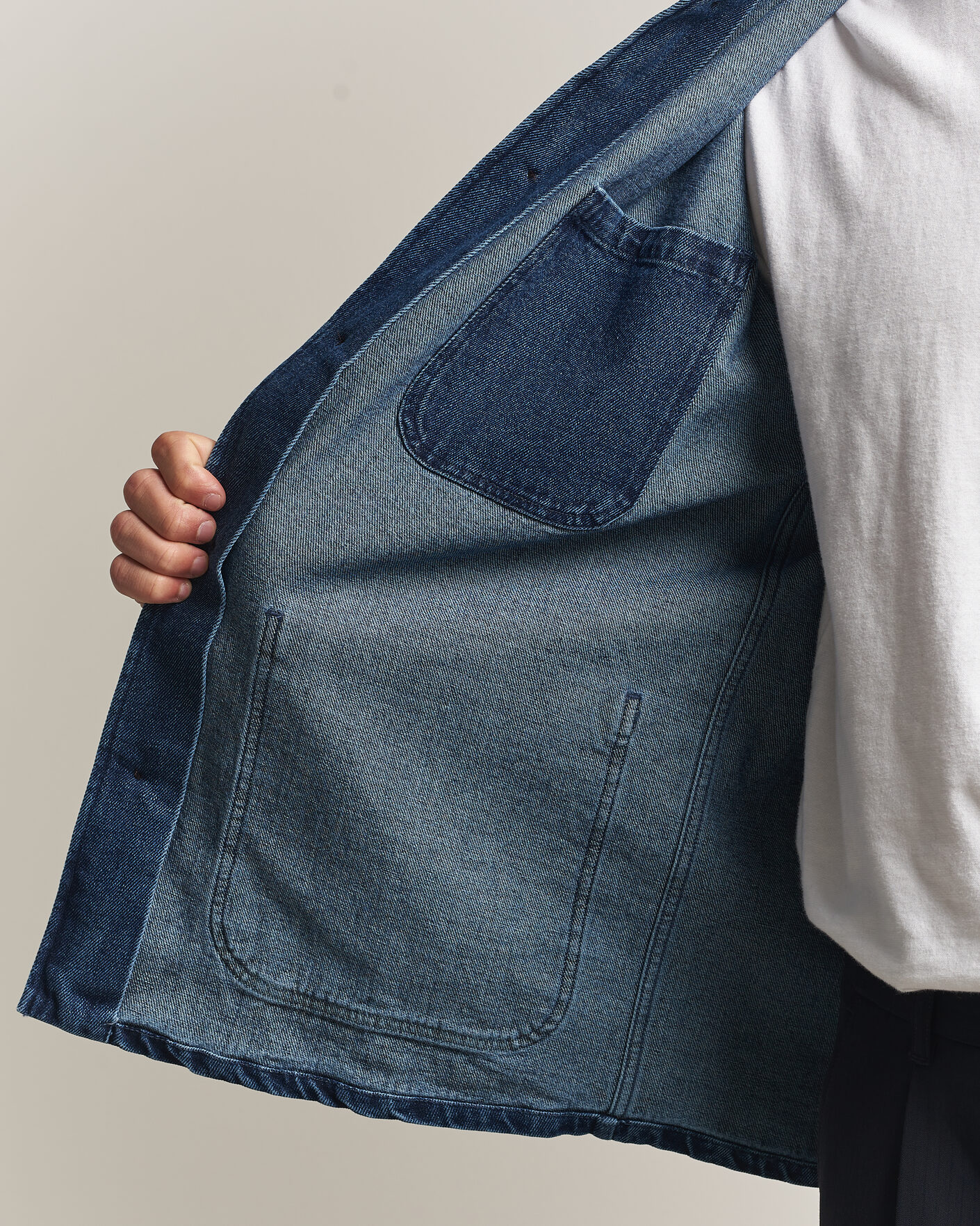 Heren | Overhemden | A Day's March | Algot Denim Overshirt Dark Blue Wash