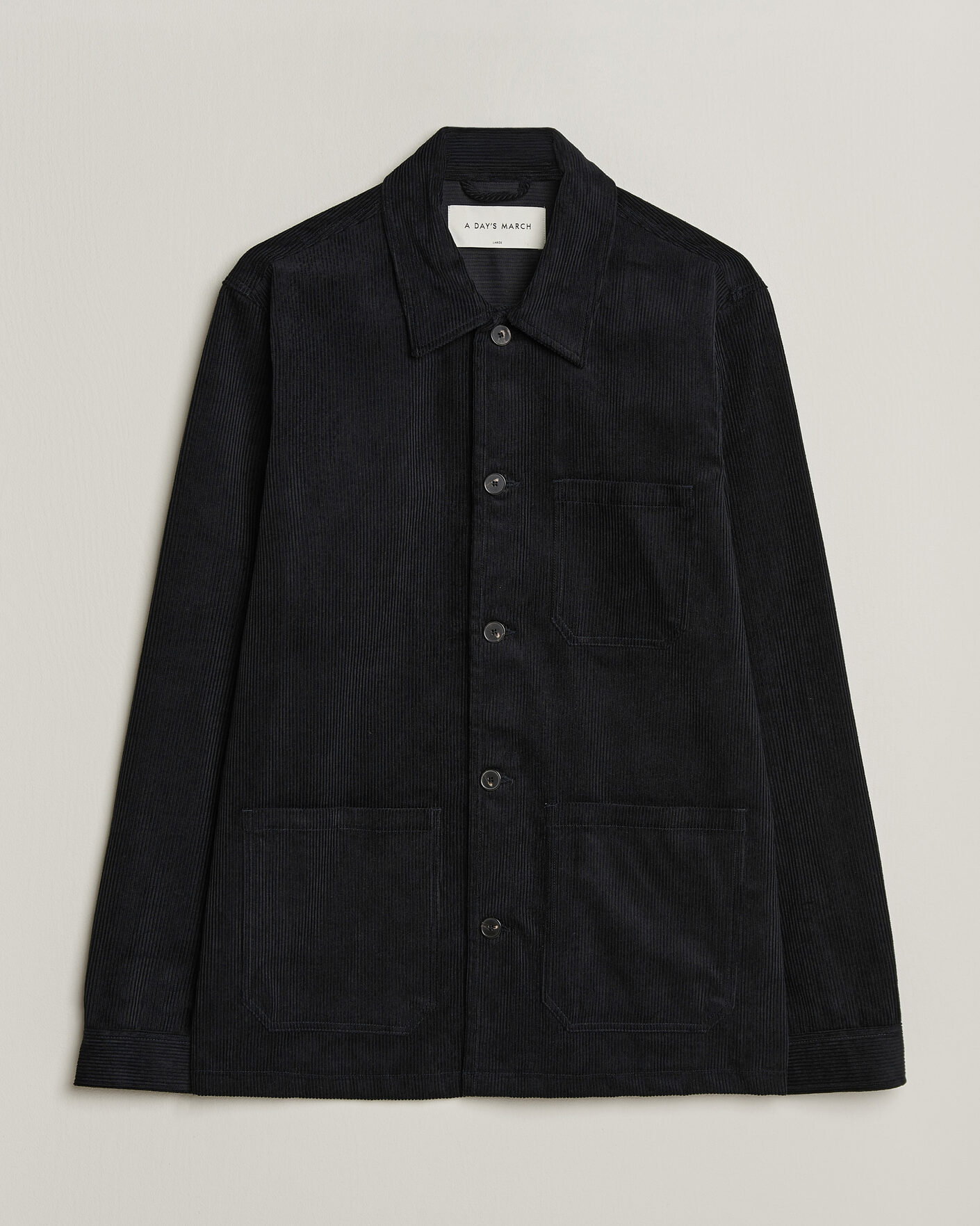Heren | Overhemden | A Day's March | Original Corduroy Overshirt Black