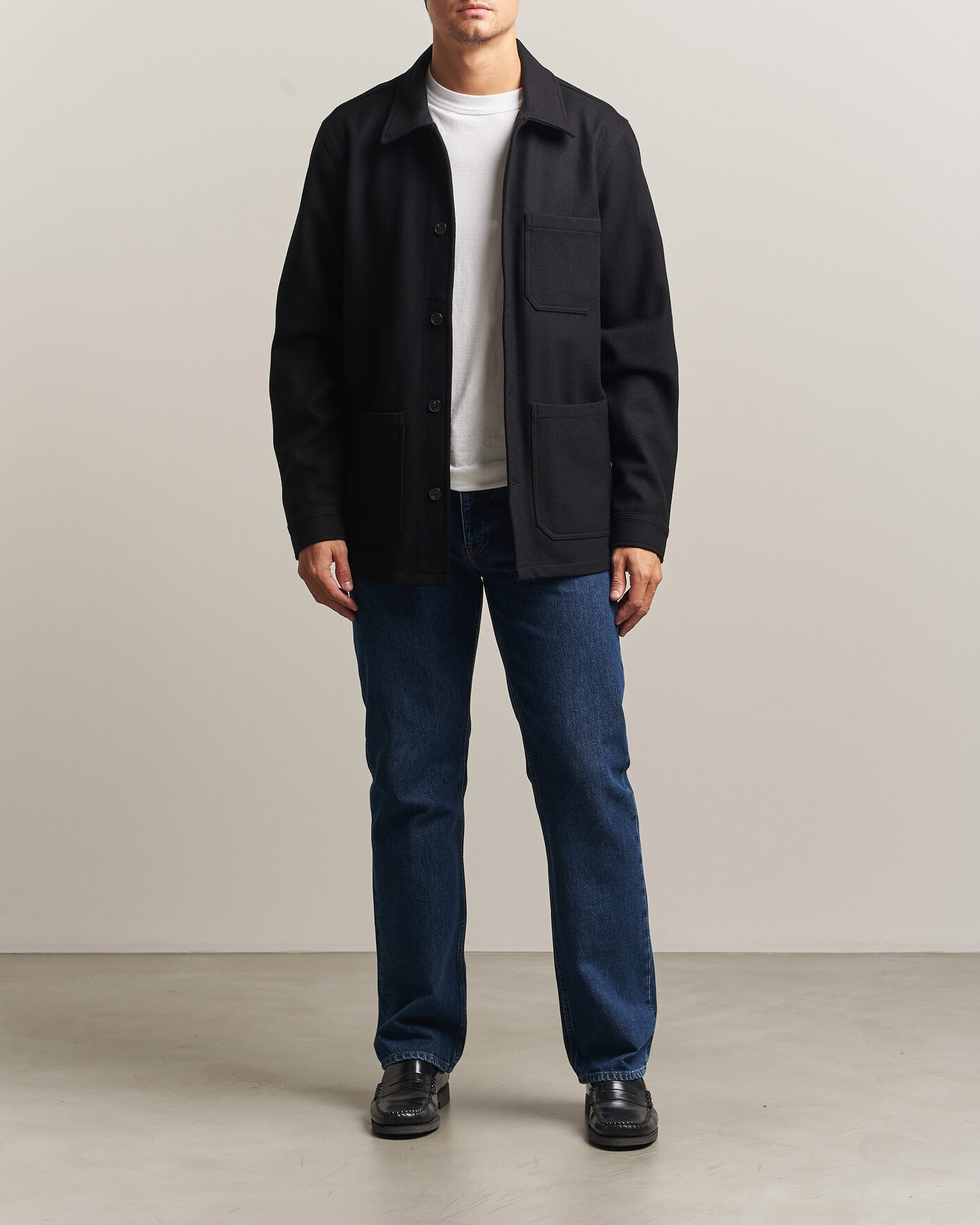 Heren | Overhemden | A Day's March | Original Wool Overshirt Black