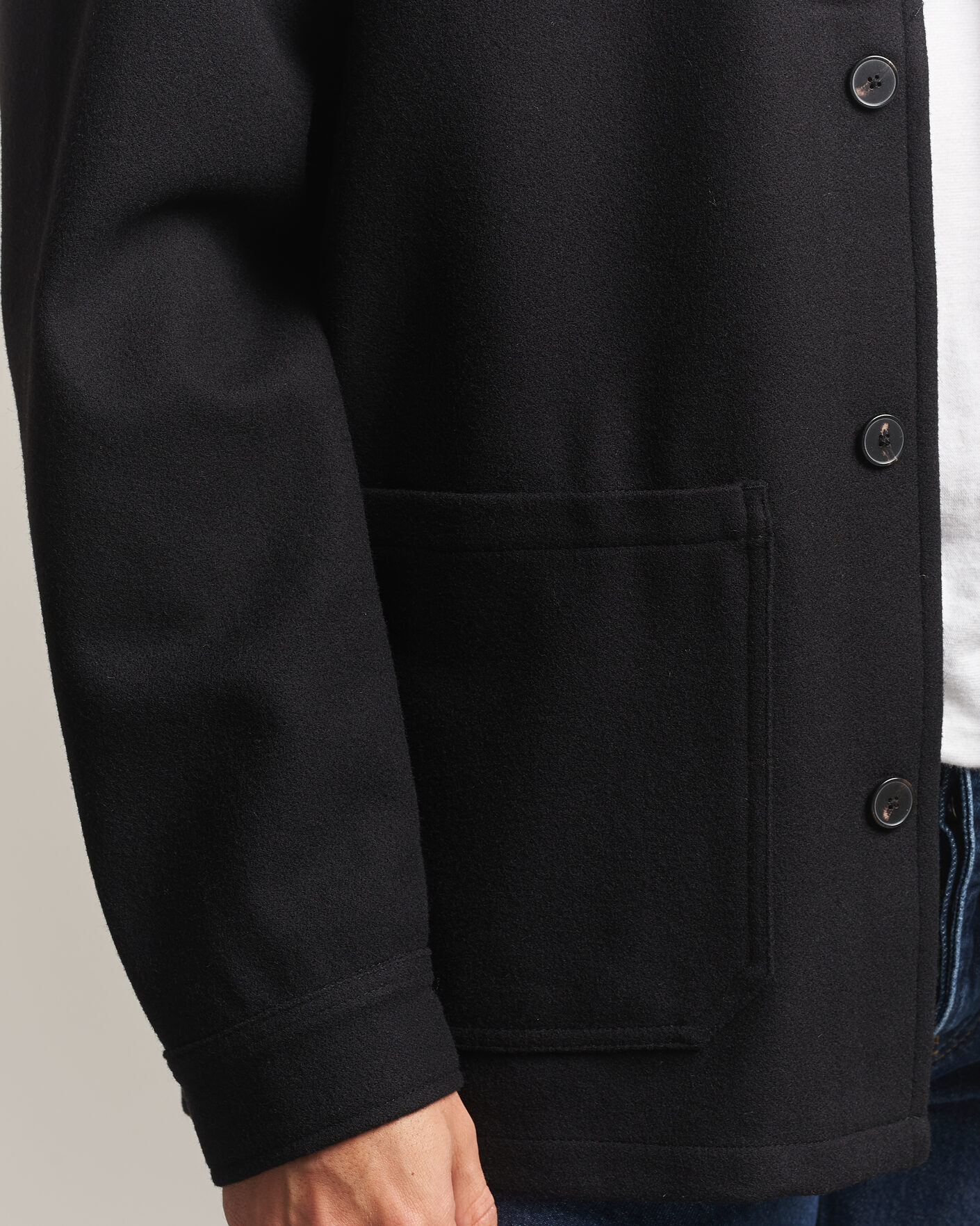 Heren | Overhemden | A Day's March | Original Wool Overshirt Black
