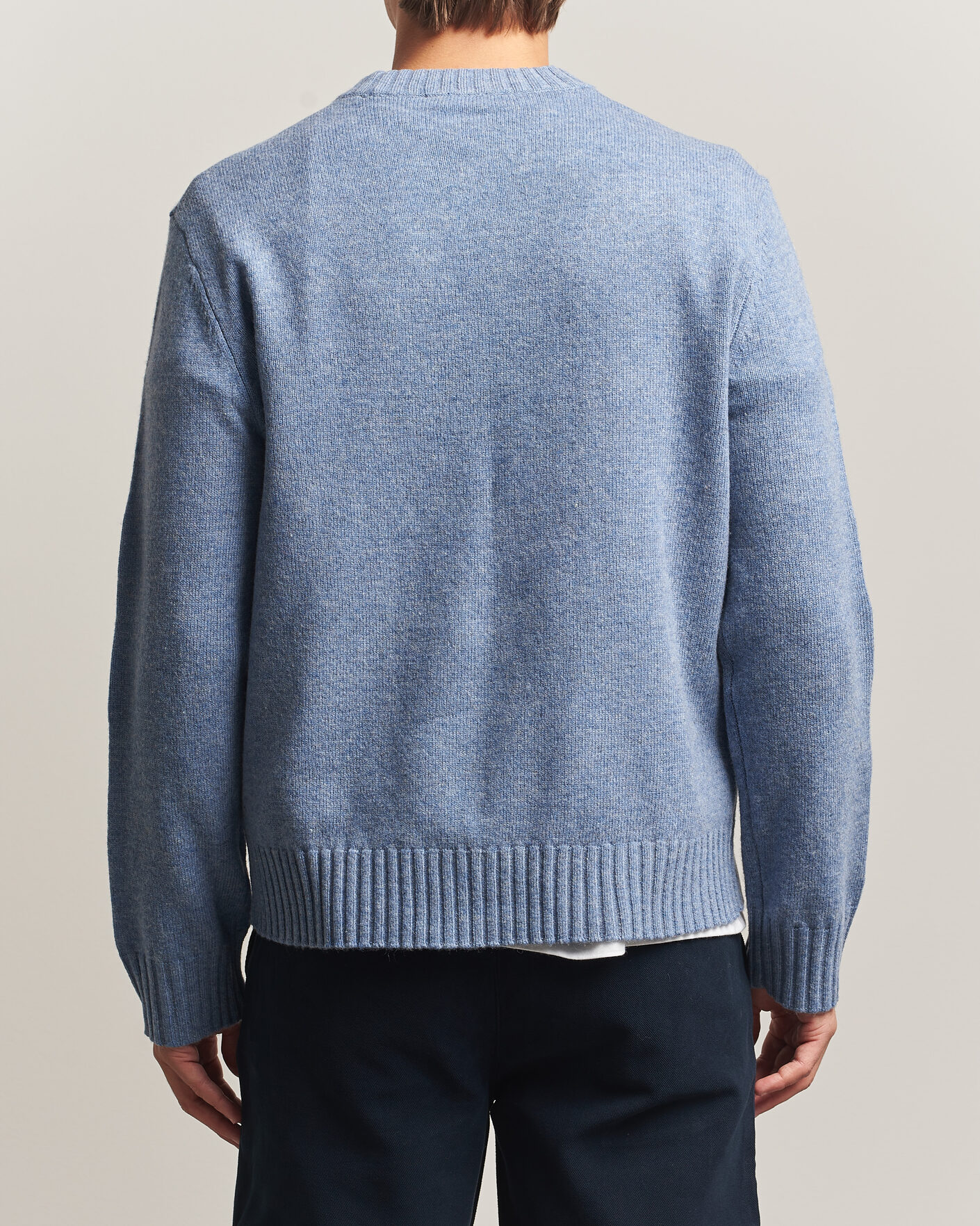Heren | Truien | A Day's March | Marlow Lambswool Sweater Misty Blue
