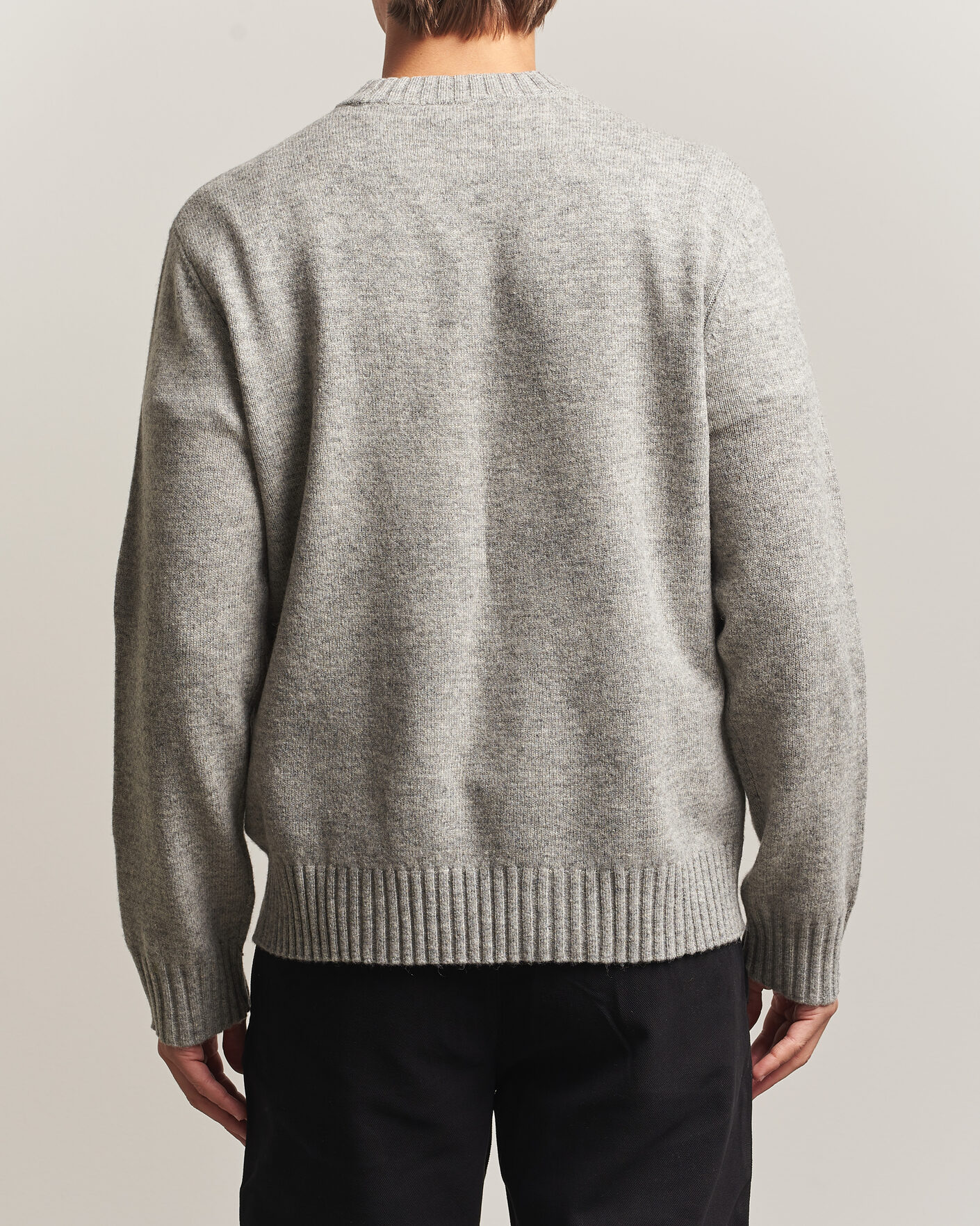 Heren | Truien | A Day's March | Marlow Lambswool Sweater Grey Melange