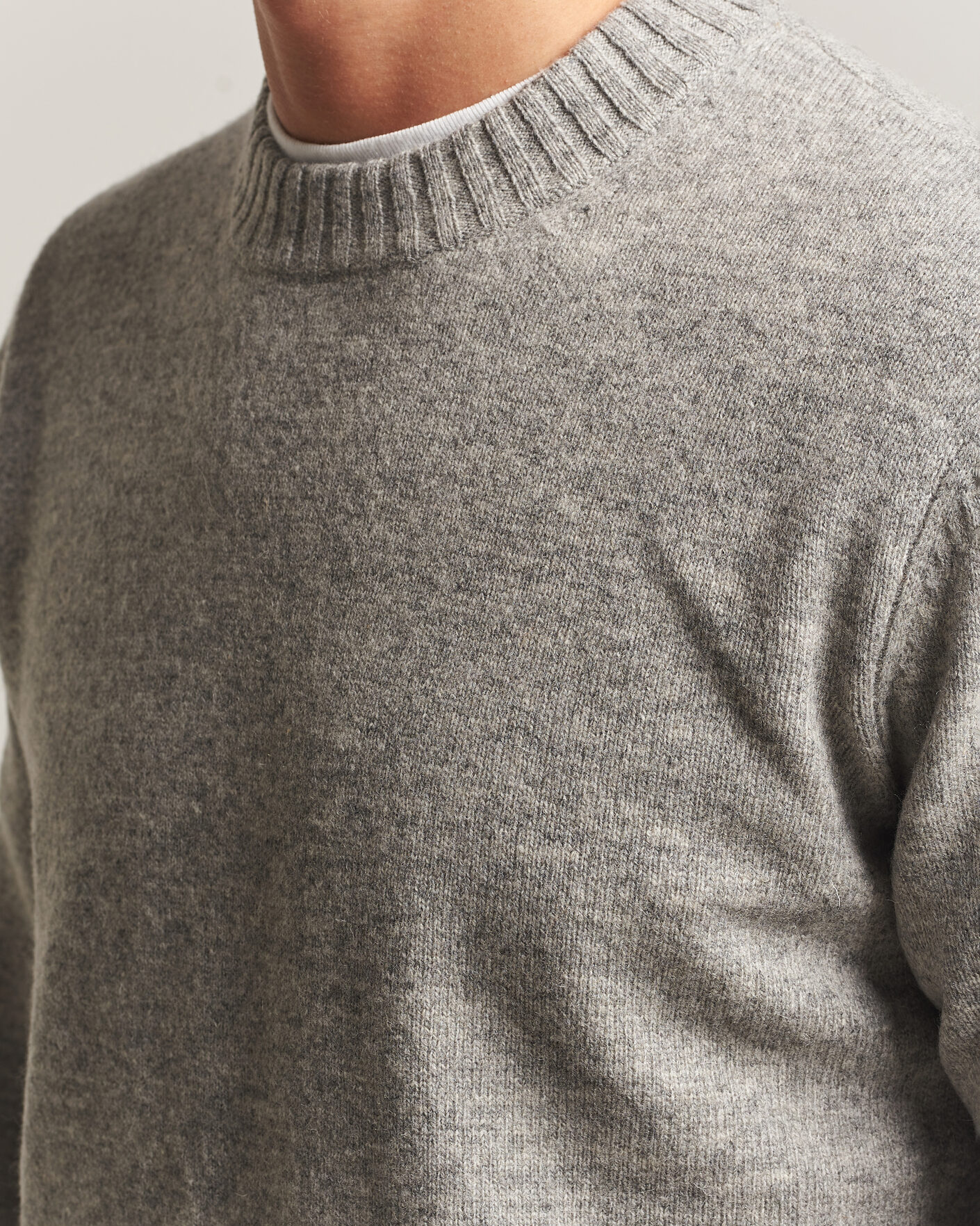 Heren | Truien | A Day's March | Marlow Lambswool Sweater Grey Melange