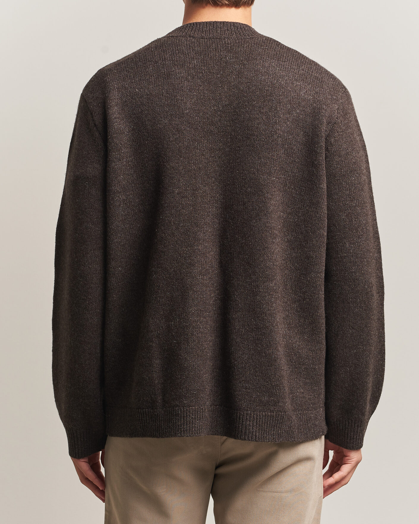 Heren | Truien | A Day's March | Jarrow Lambswool Cardigan Dark Brown