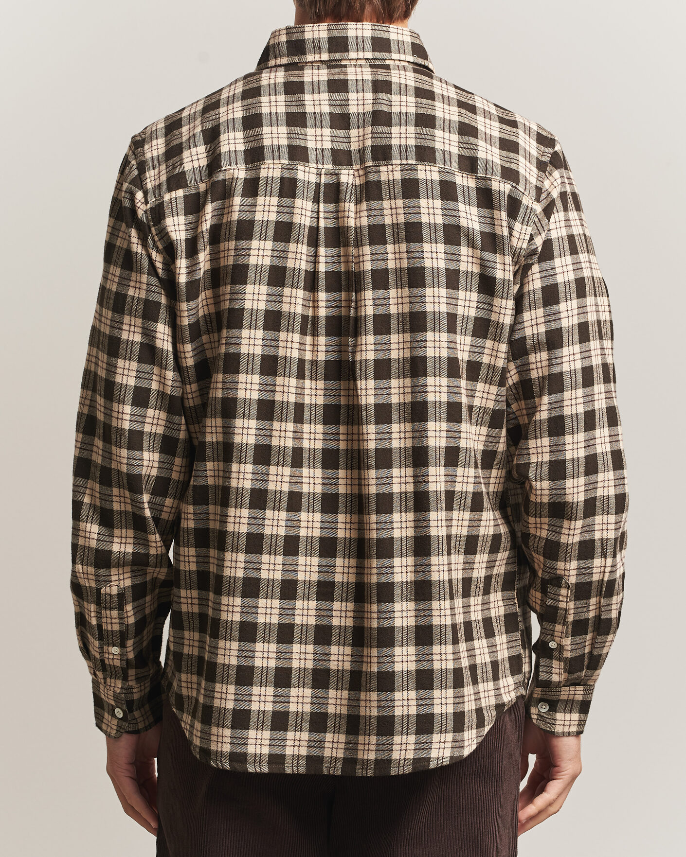 Heren | Overhemden | A Day's March | Classic Checked Flannel Shirt Brown/Sand