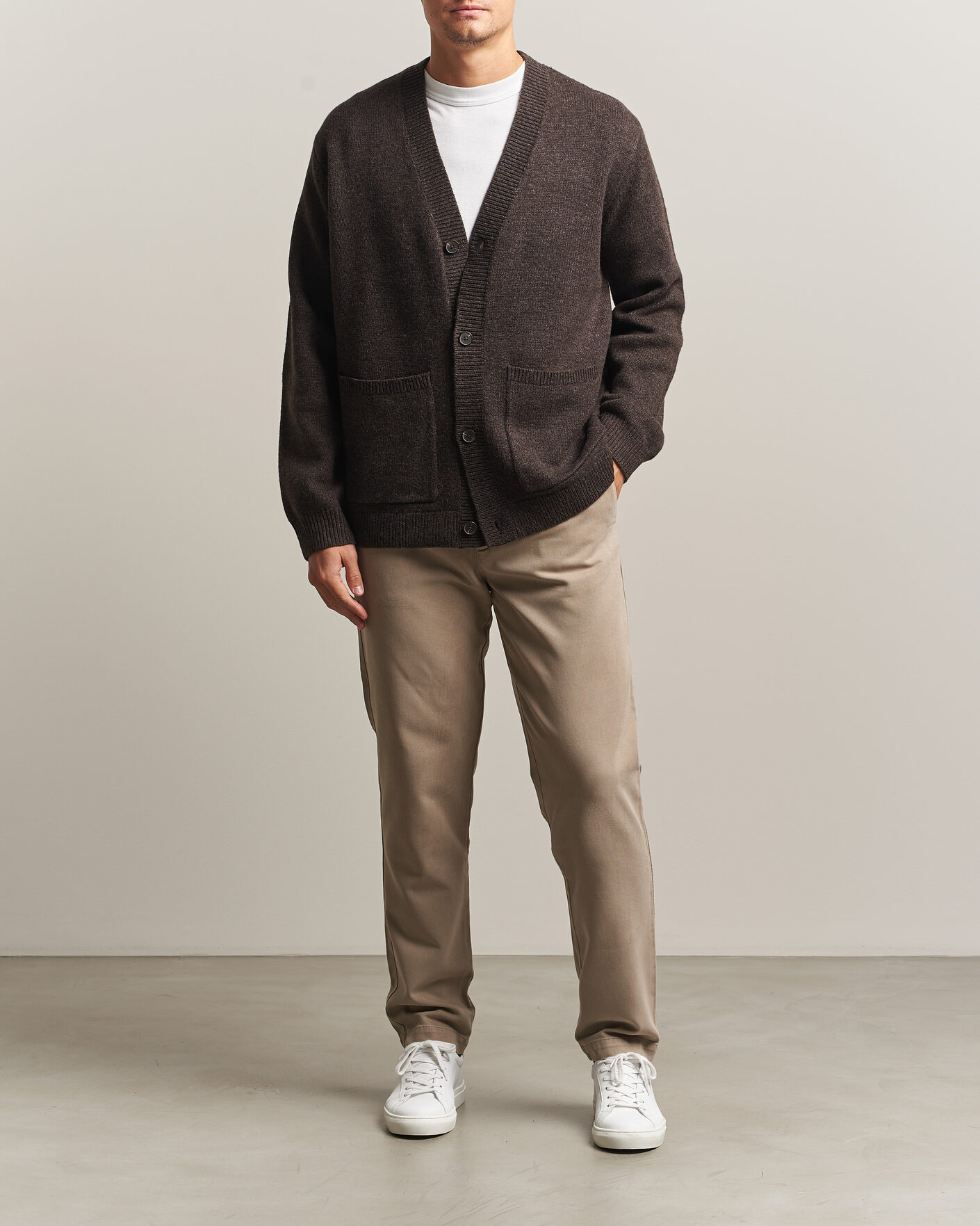 Heren | Broeken | A Day's March | Miller Cotton/Lyocell Trousers Greige
