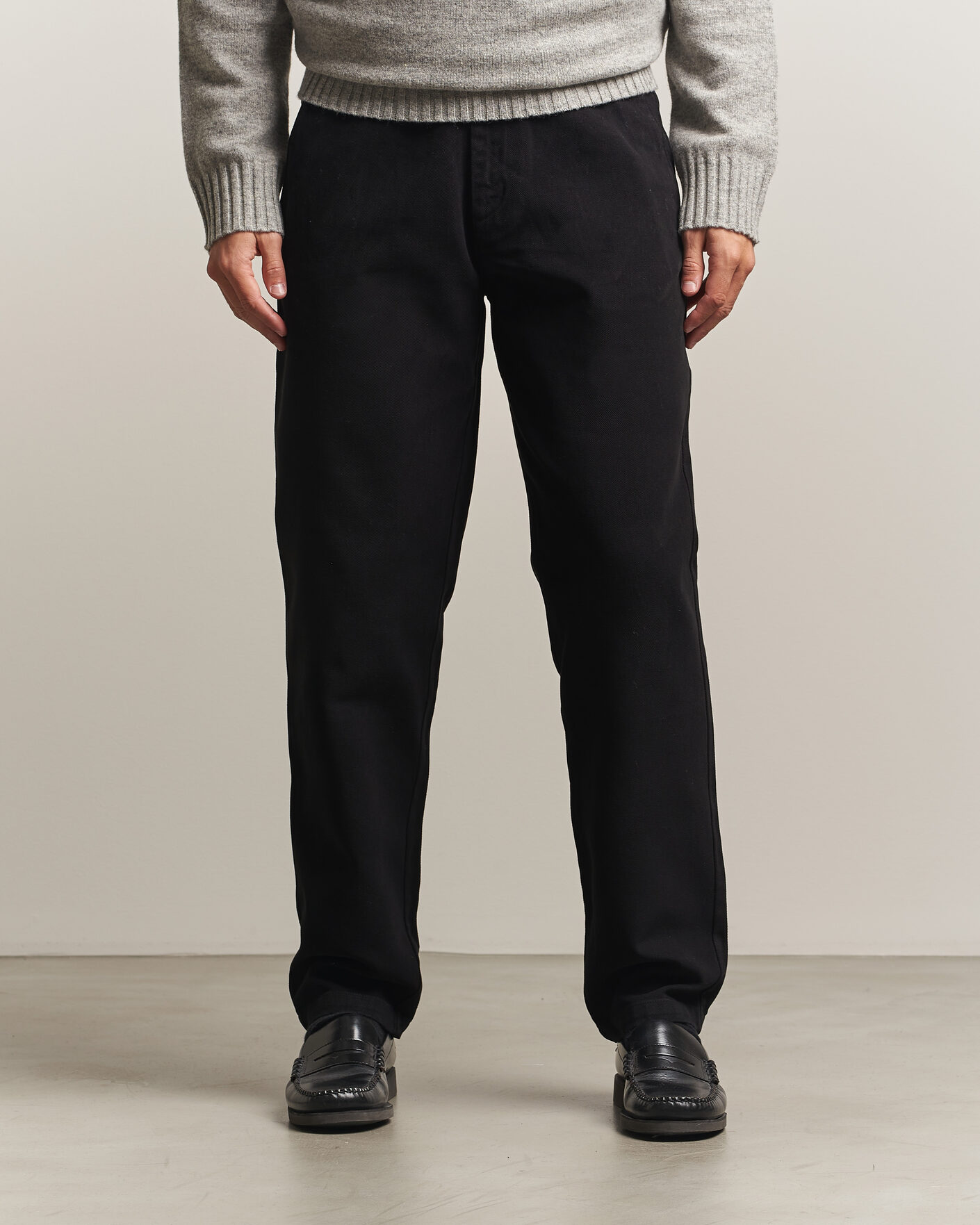 Heren | Broeken | A Day's March | Miller Cotton/Lyocell Trousers Black