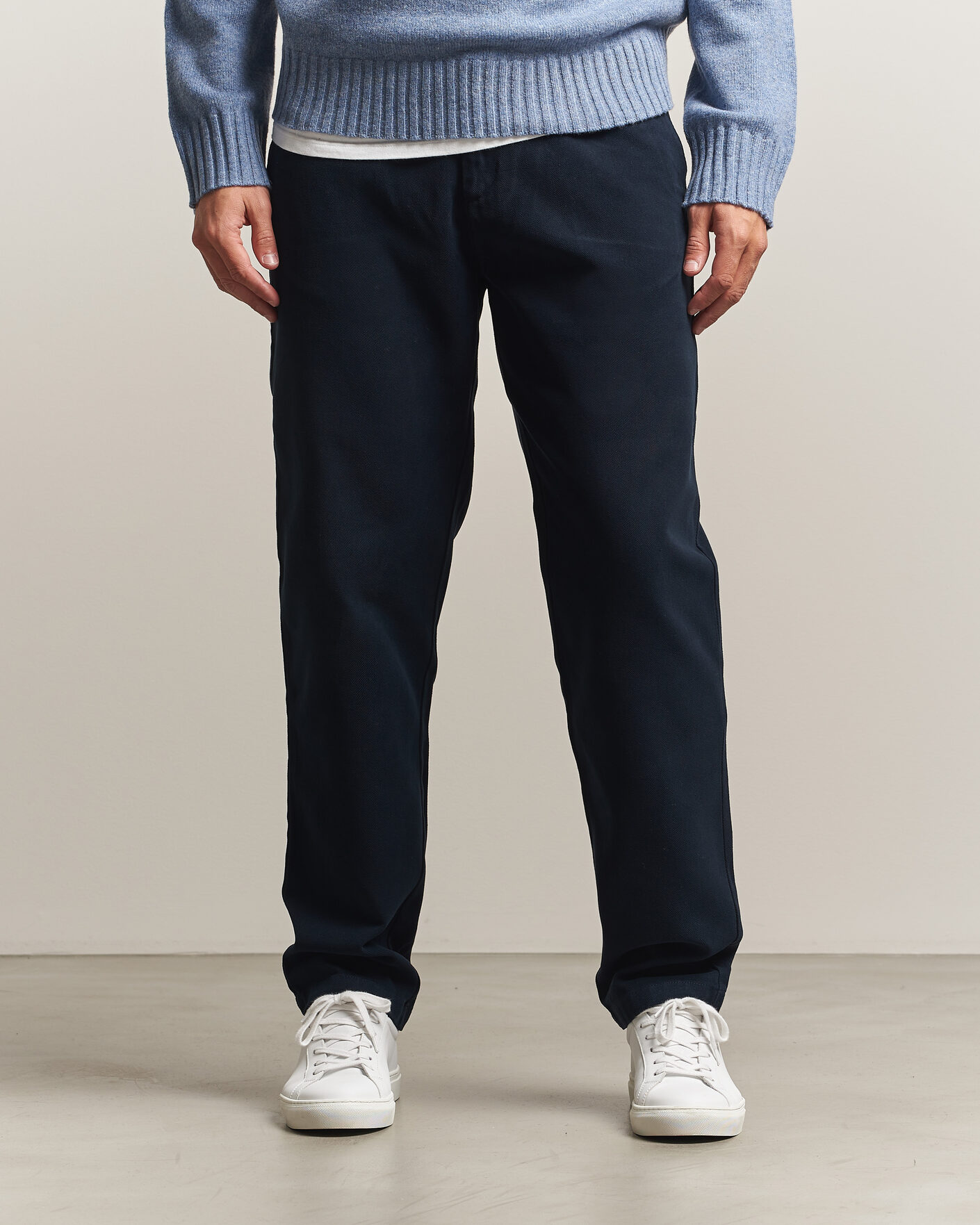 Heren | Broeken | A Day's March | Miller Cotton/Lyocell Trousers Navy