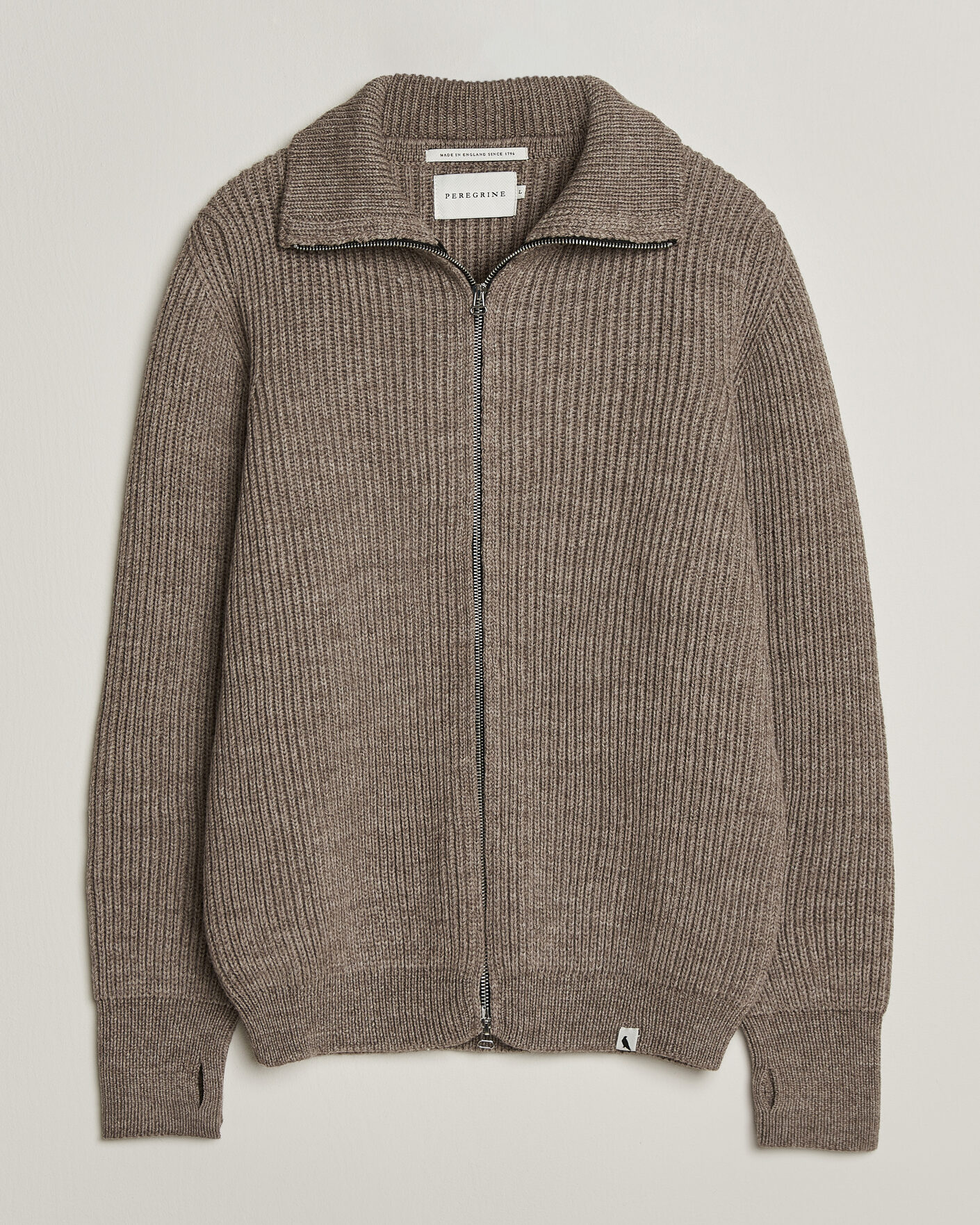 Heren | Truien | Peregrine | Fisherman Merino Zip Cardigan Light Brown